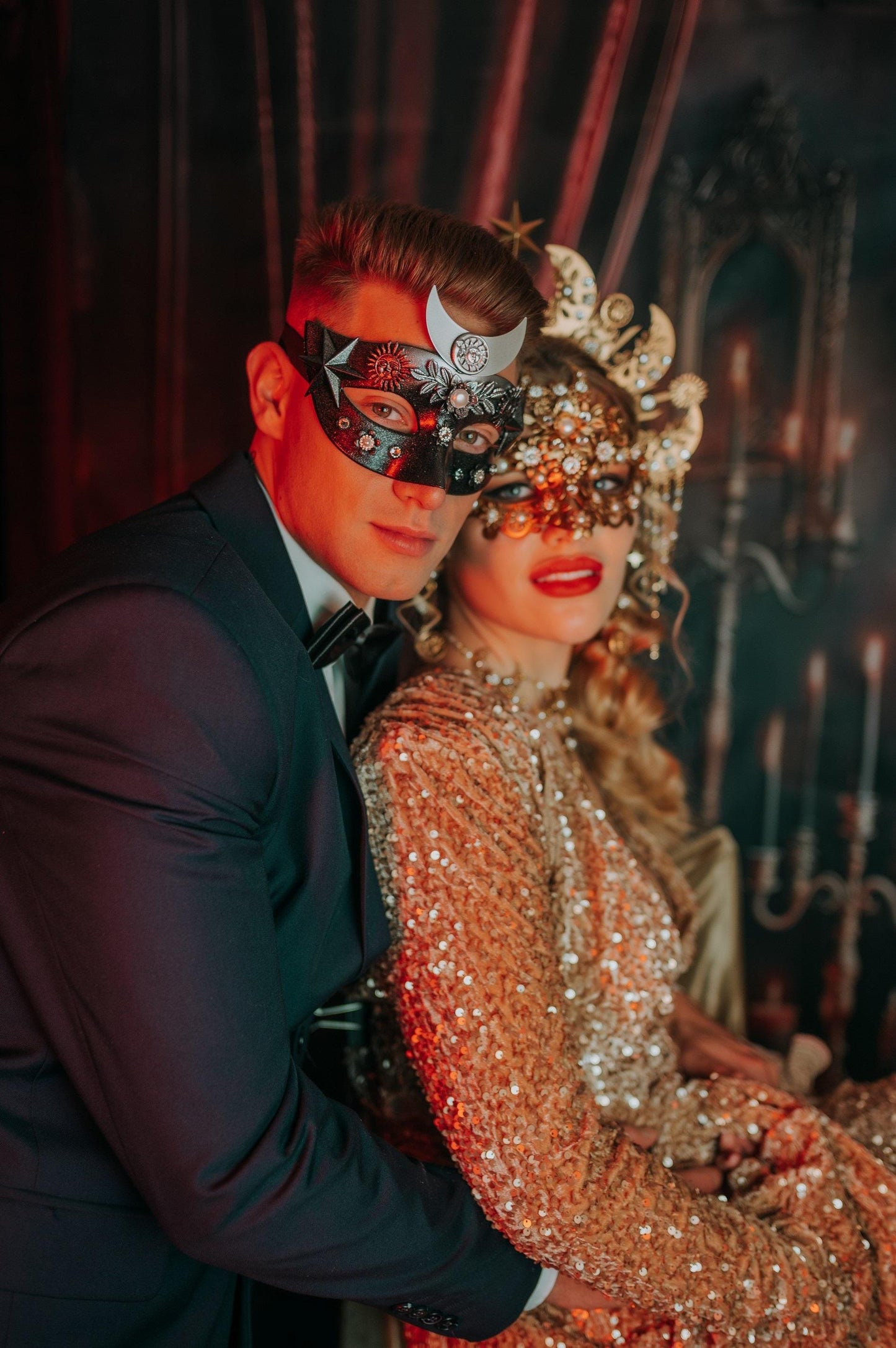 Moon Child Lunar King Masquerade Mask Celestial Men Headpiece