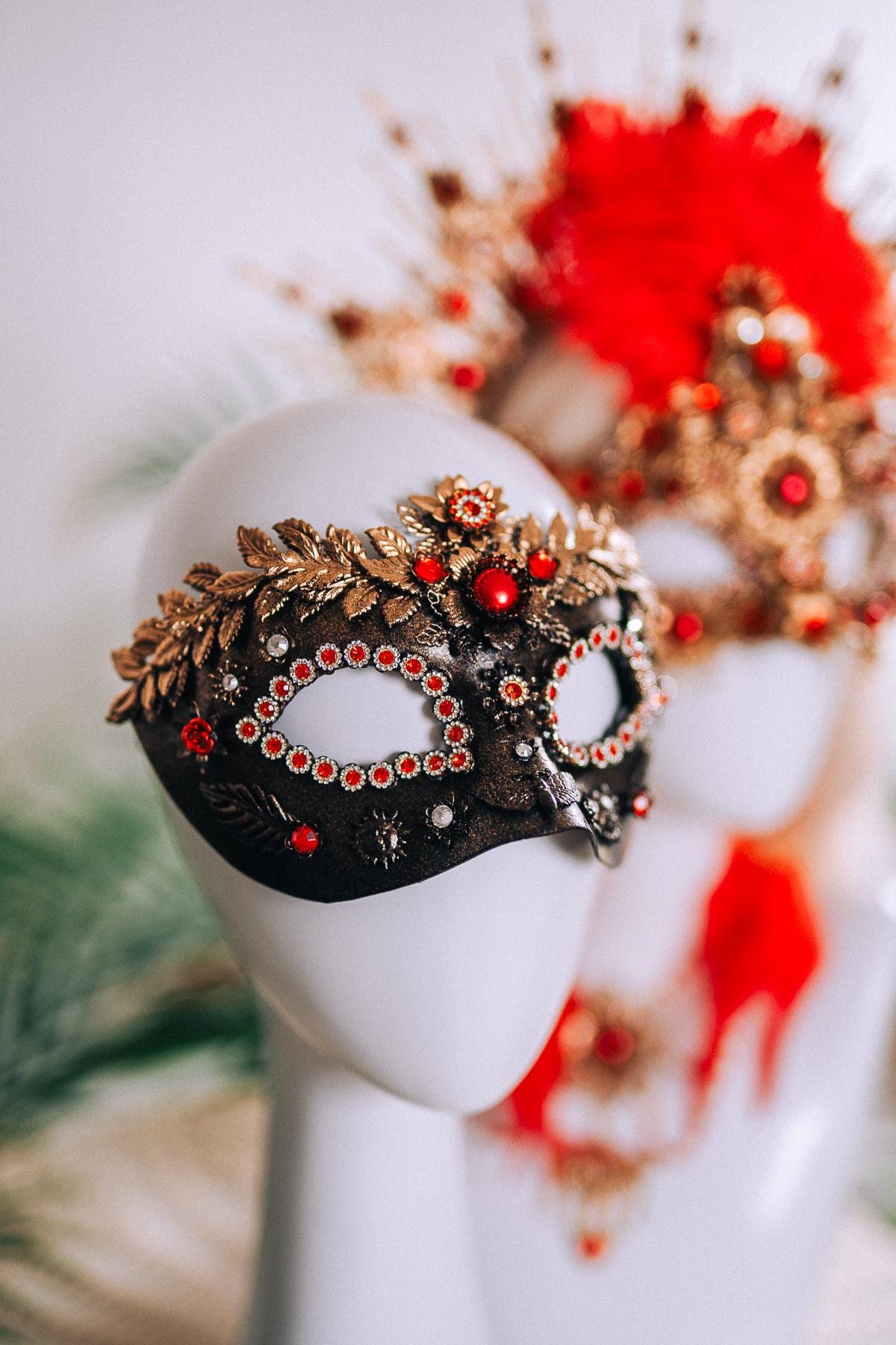 Crimson Baroque Masquerade Necklace