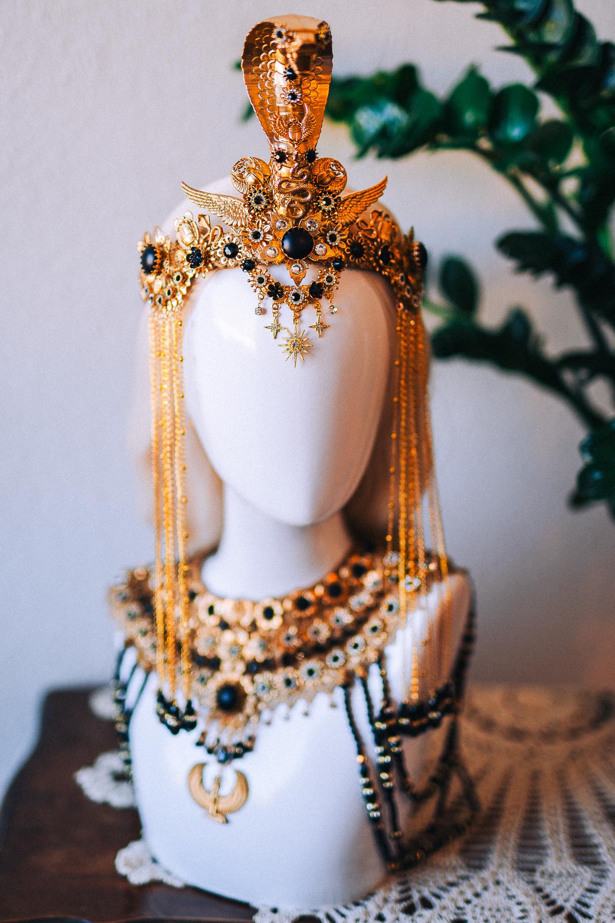 Cleopatra Royal Cobra Headdress Egyptian Goddess Crown