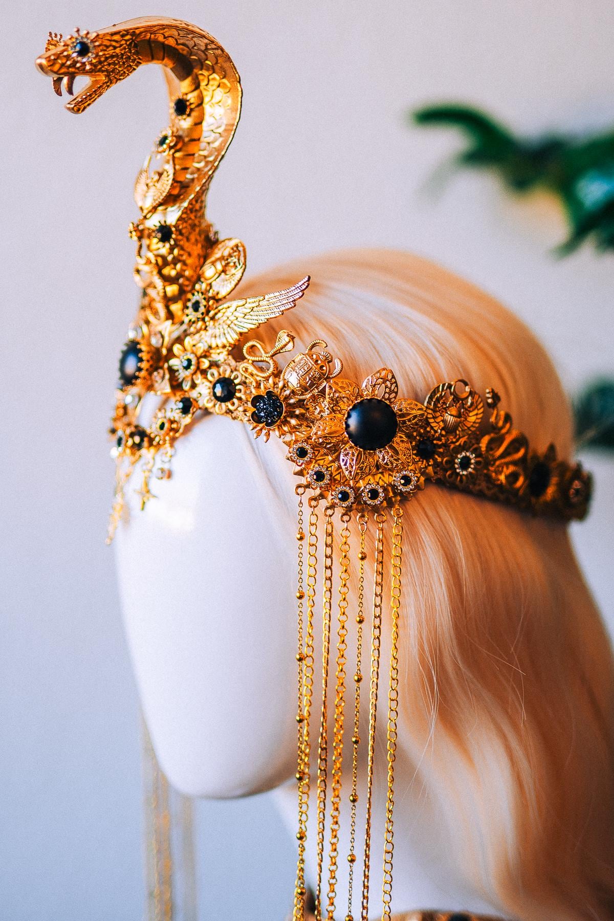 Cleopatra Royal Cobra Headdress Egyptian Goddess Crown