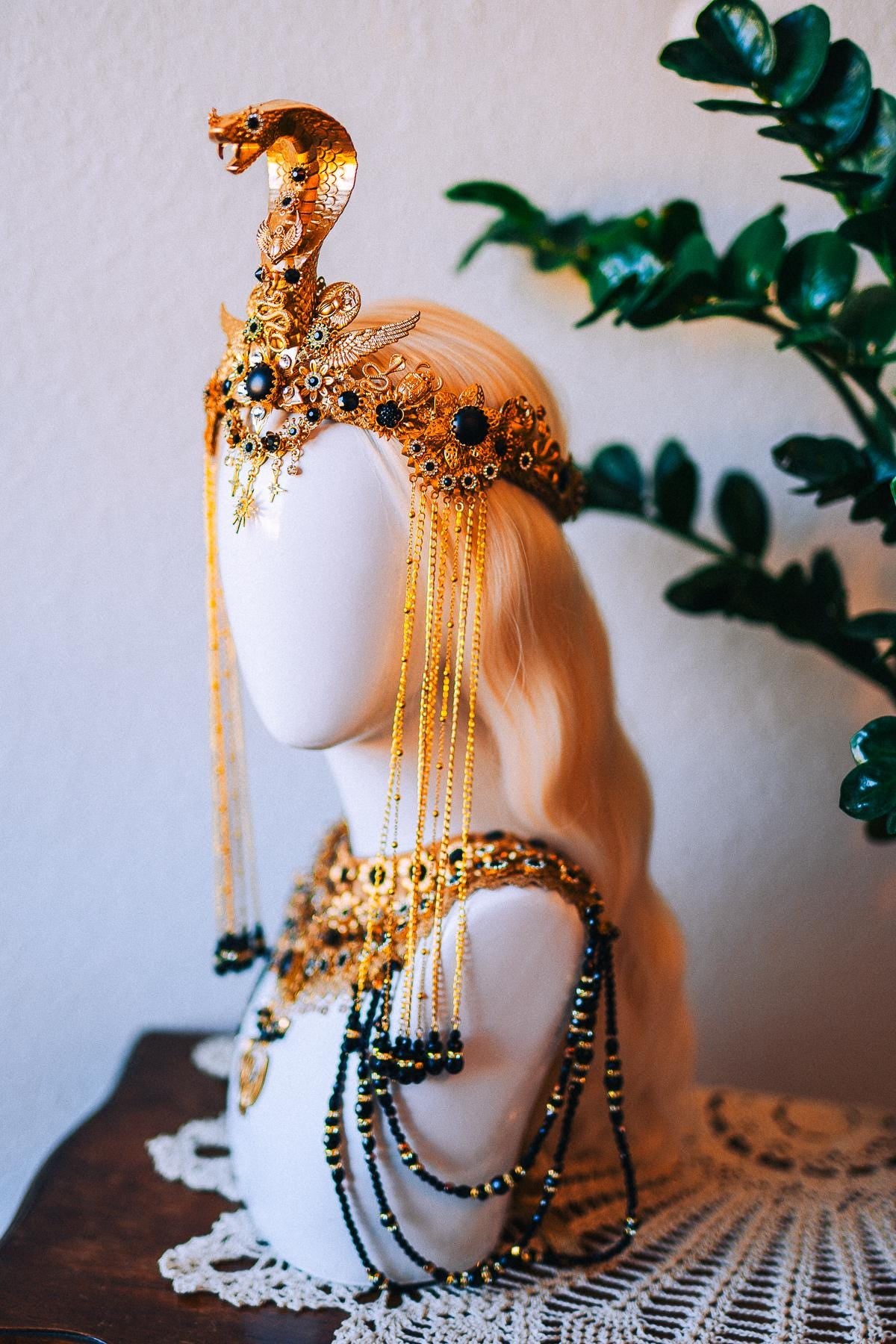 Cleopatra Royal Cobra Headdress Egyptian Goddess Crown