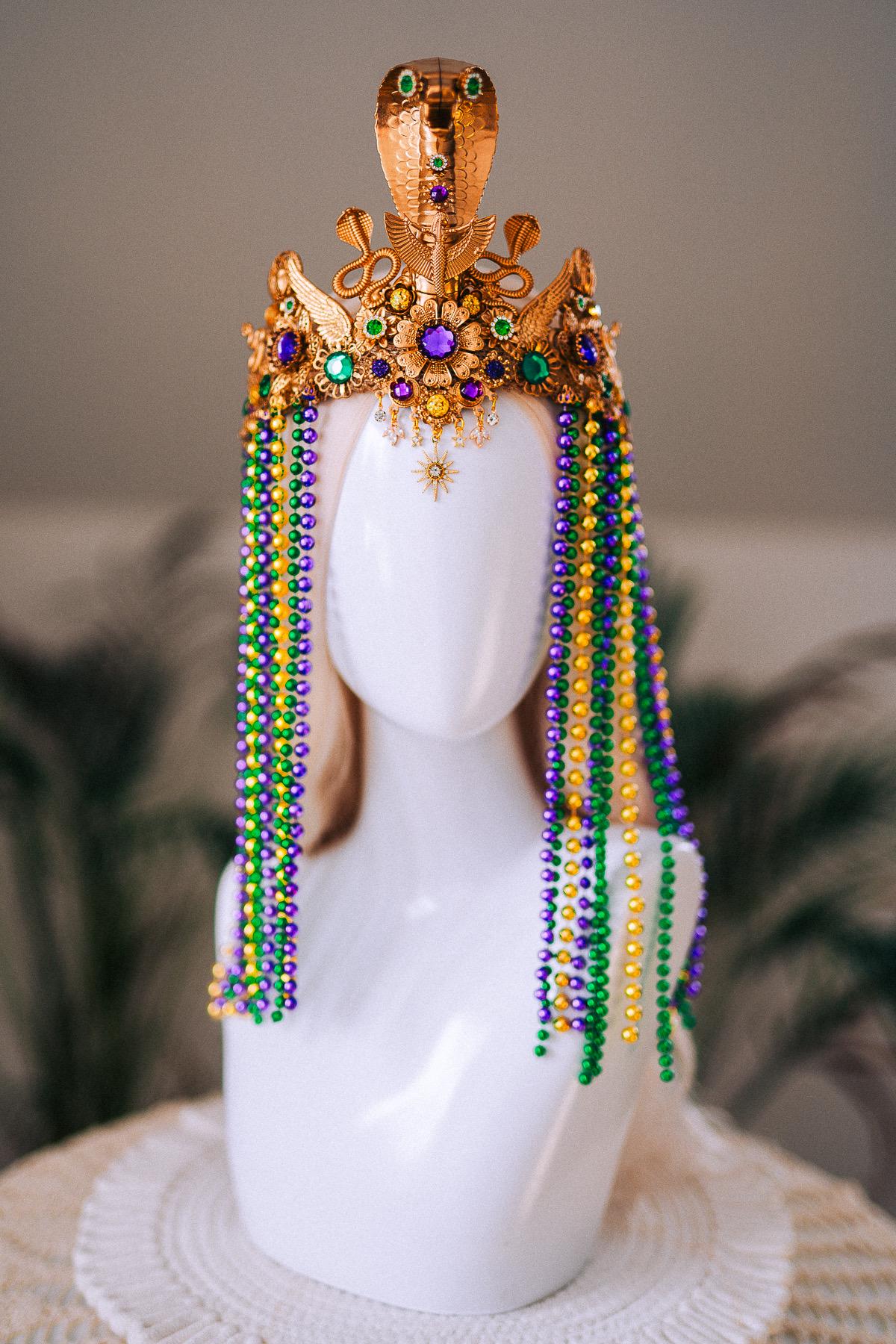 Cleopatra Cobra Crown Mardi Gras Goddess Headpiece