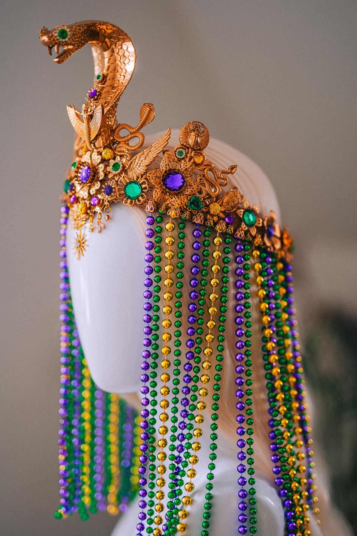 Cleopatra Cobra Crown Mardi Gras Goddess Headpiece