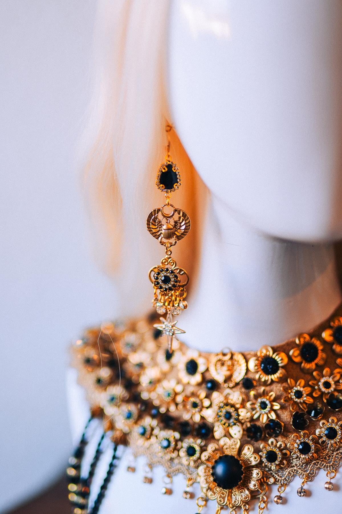 Cleopatra Solar Wings Necklace Egyptian Goddess Statement Jewelry