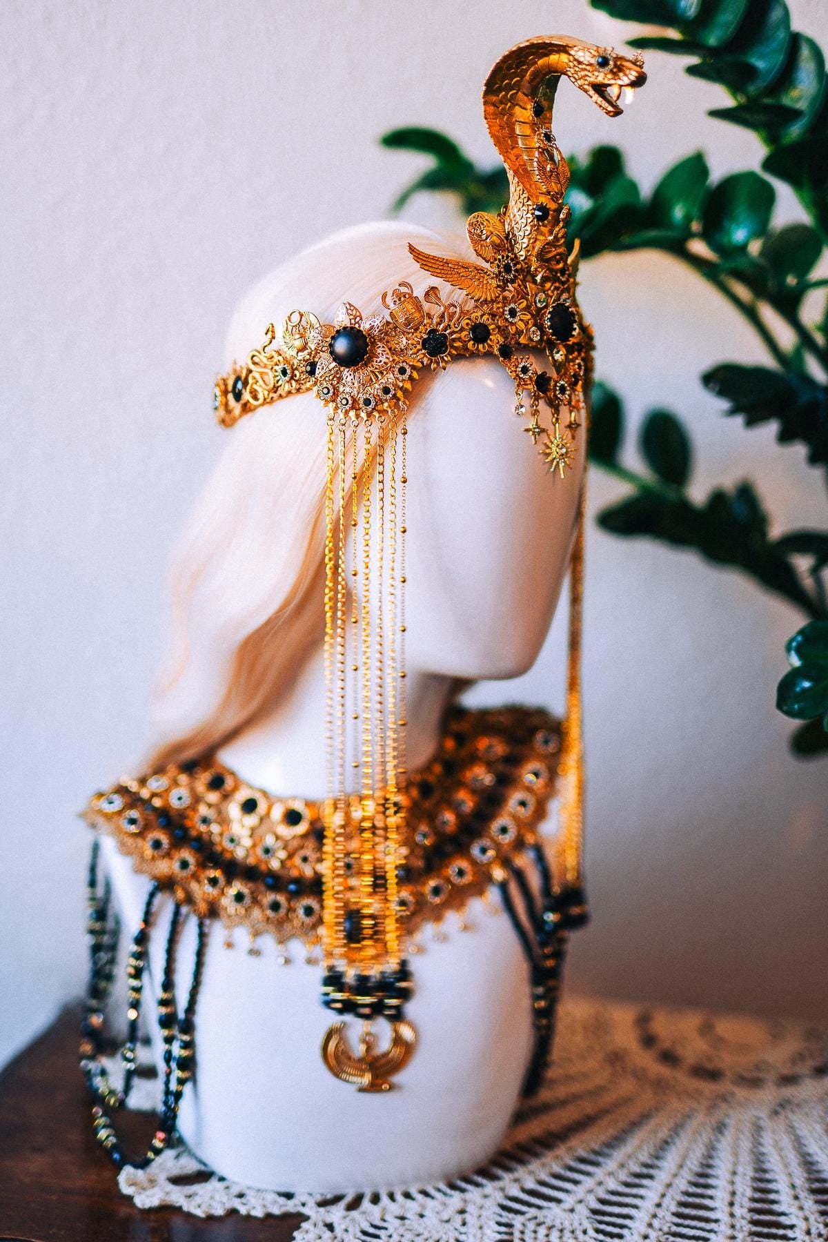 Cleopatra Royal Cobra Headdress Egyptian Goddess Crown
