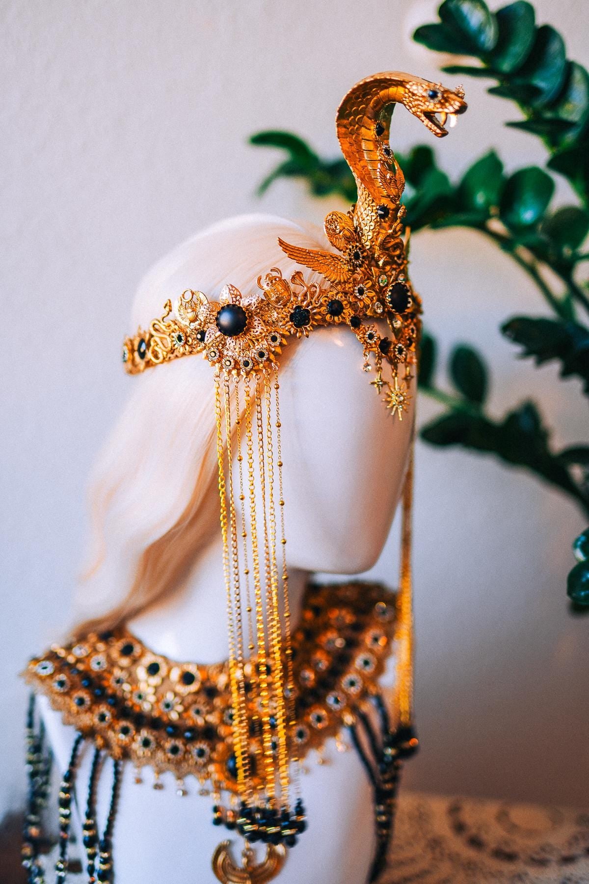 Cleopatra Royal Cobra Headdress Egyptian Goddess Crown