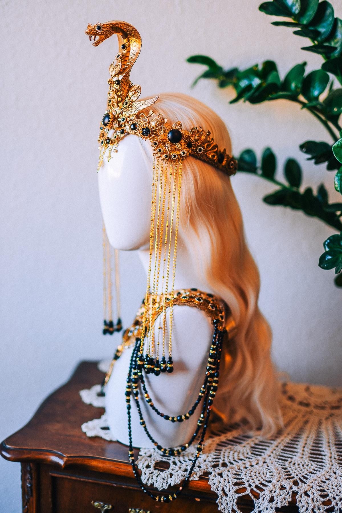 Cleopatra Royal Cobra Headdress Egyptian Goddess Crown