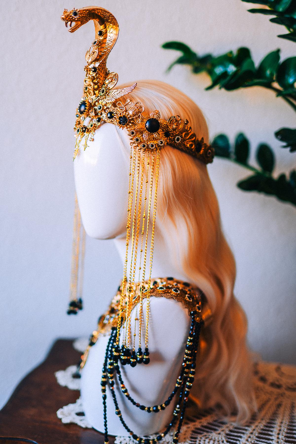 Cleopatra Royal Cobra Headdress Egyptian Goddess Crown
