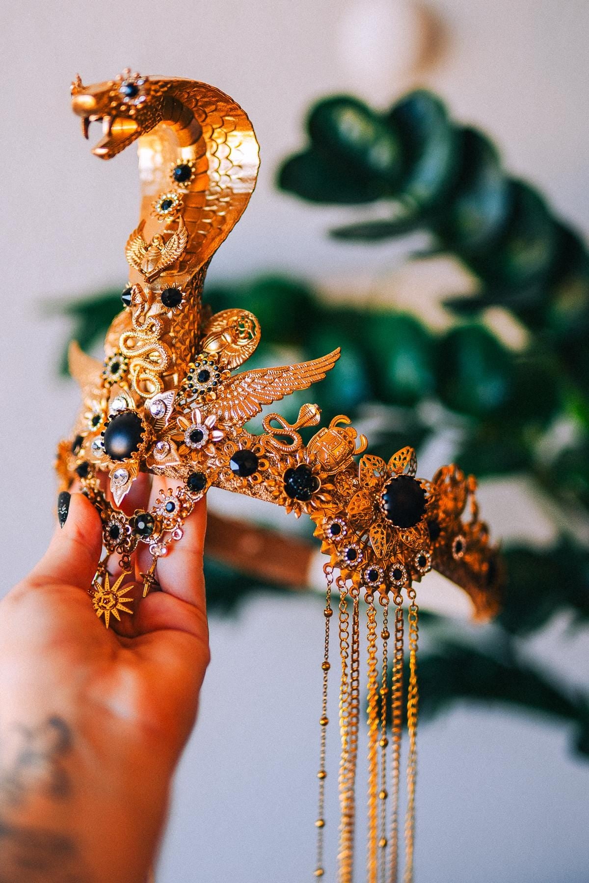 Cleopatra Royal Cobra Headdress Egyptian Goddess Crown