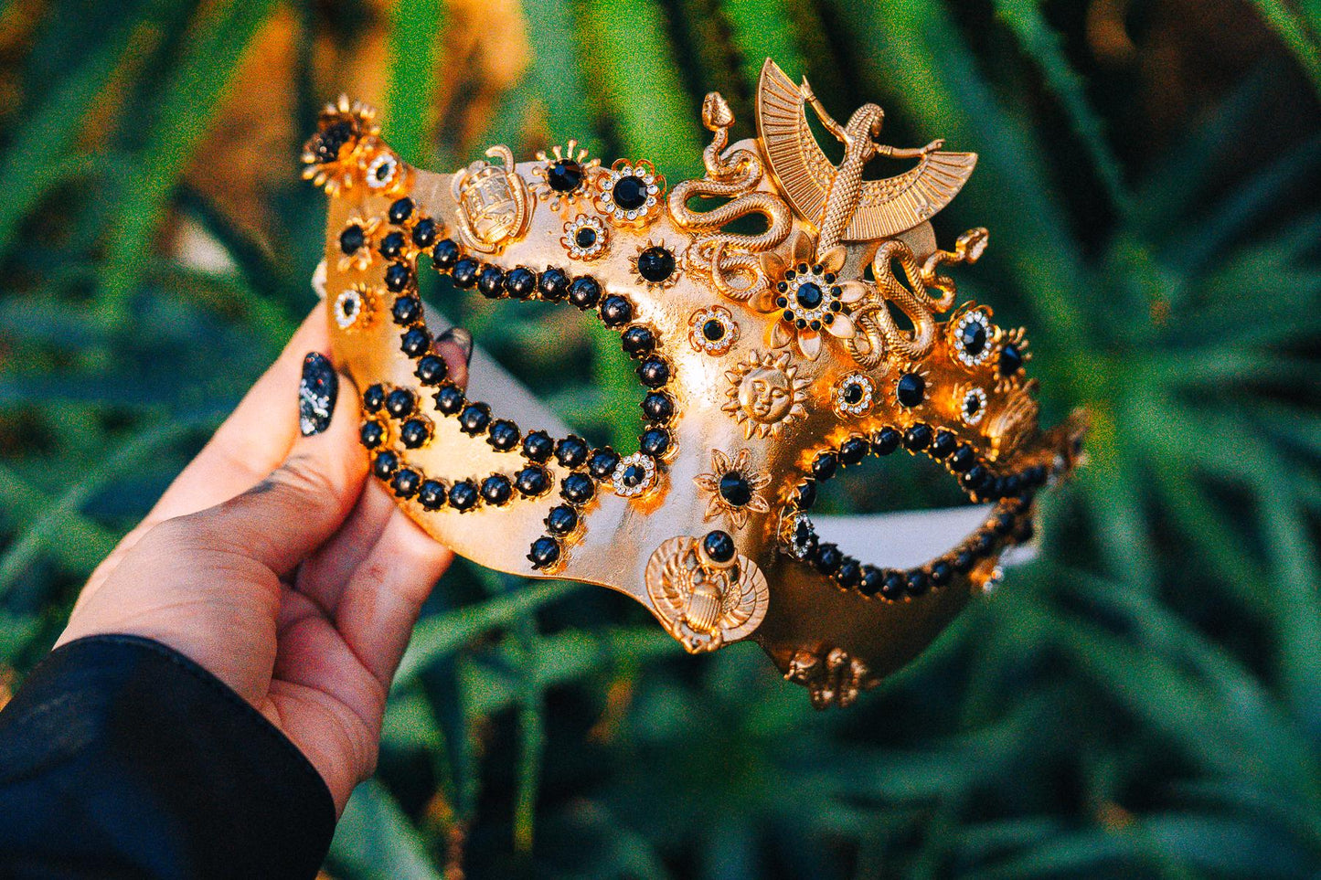 Cleopatra Solar Scarab Mask Egyptian Goddess Statement Headpiece