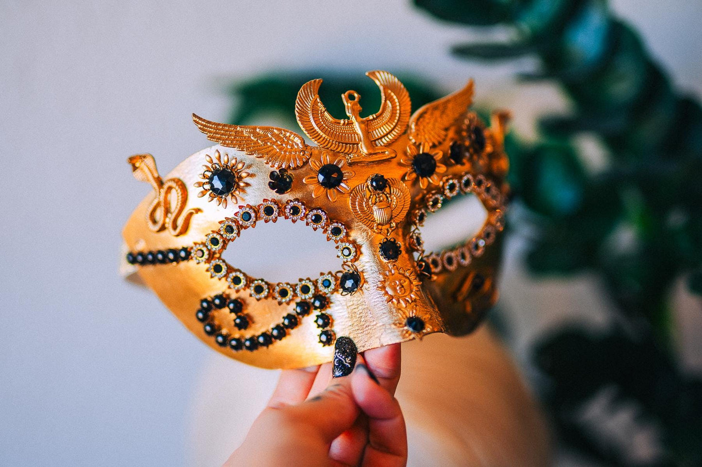 Cleopatra Sacred Scarab Mask Egyptian Goddess Statement Headpiece