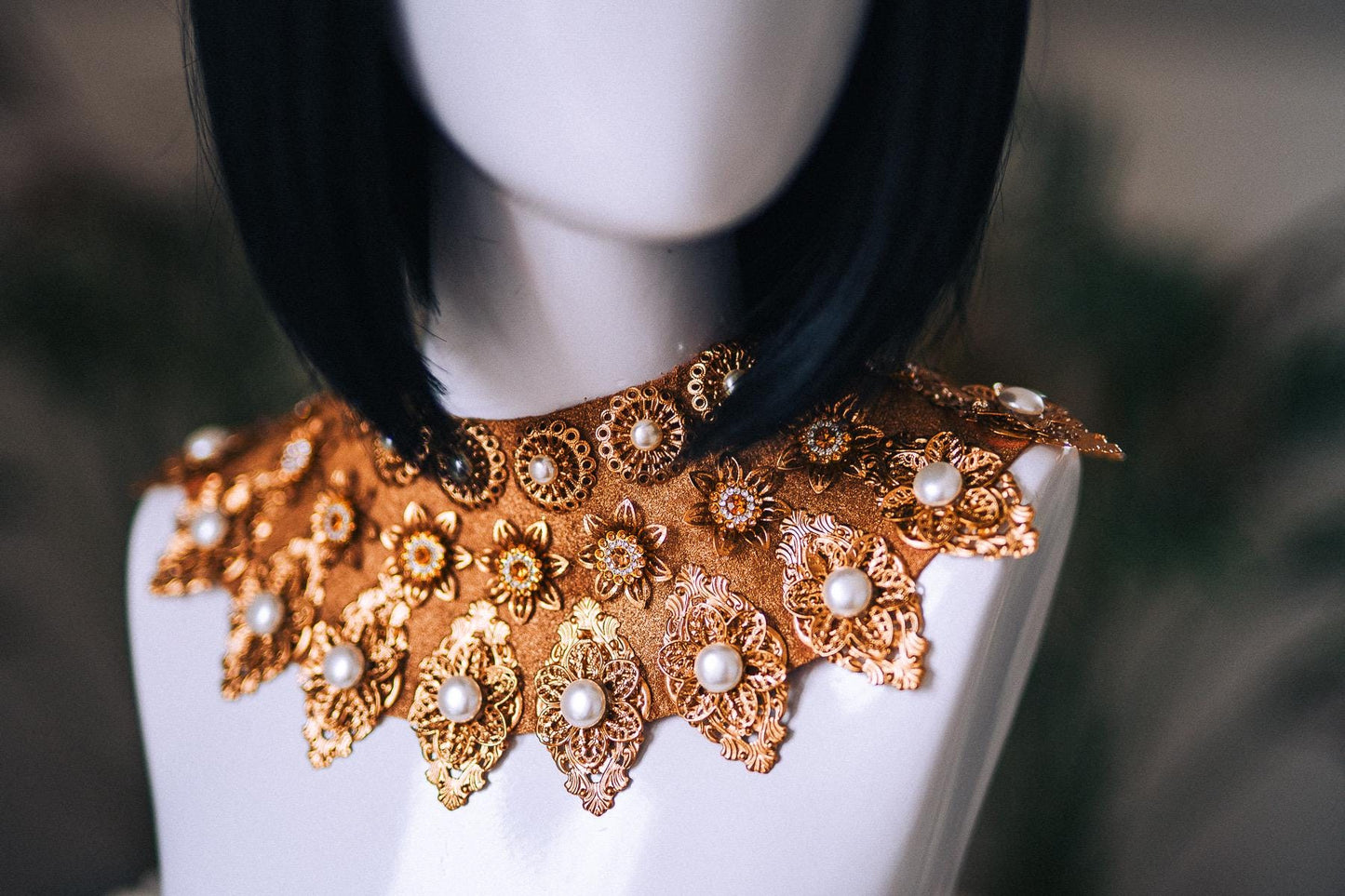 Cleopatra Solar Necklace Gold Egyptian Goddess Jewelry