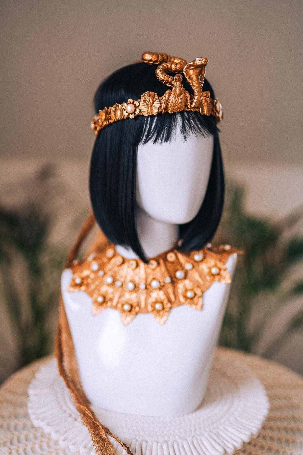 Cleopatra Solar Collar Gold Egyptian Goddess Necklace