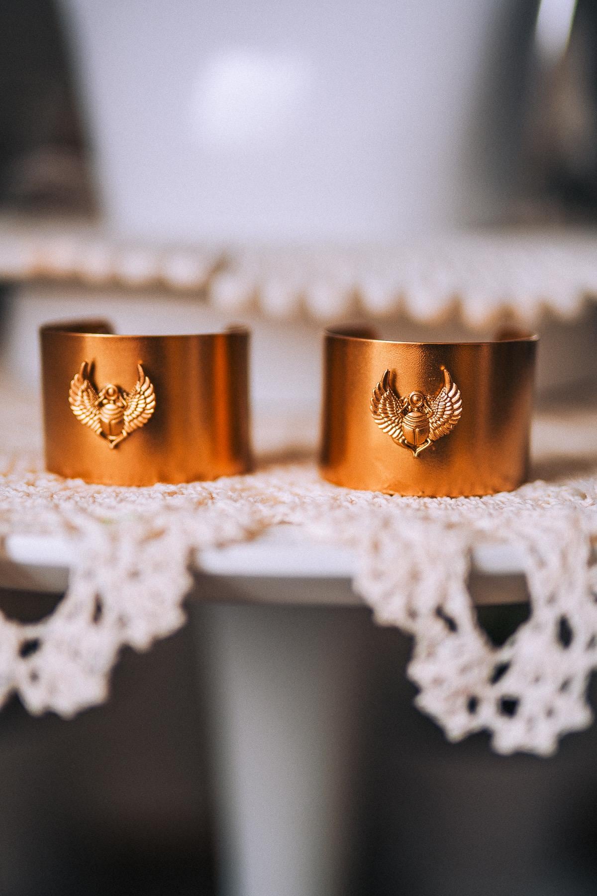 Cleopatra Royal Wrist Cuffs Gold Egyptian Goddess Jewelry