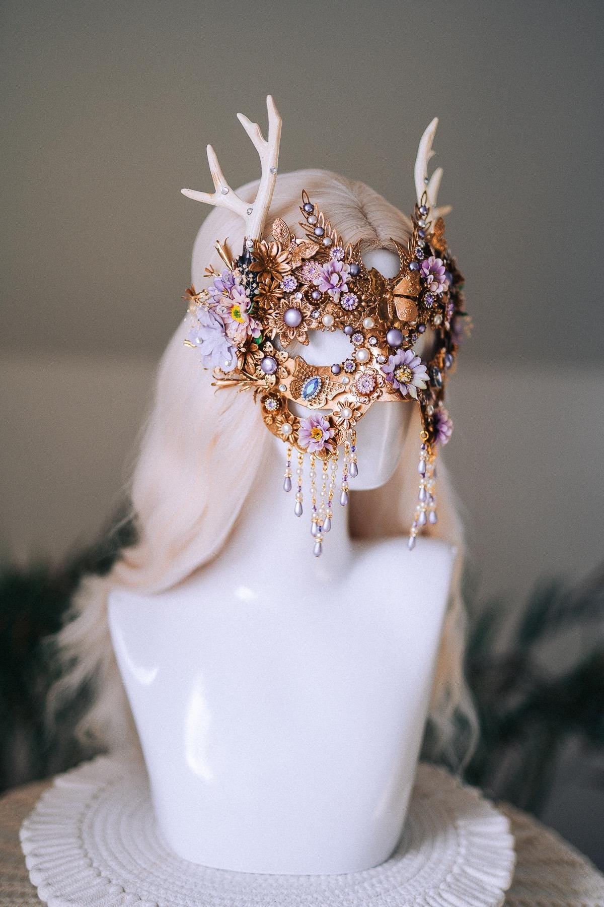 Golden Floral Solar Halo Crown Goddess Bride