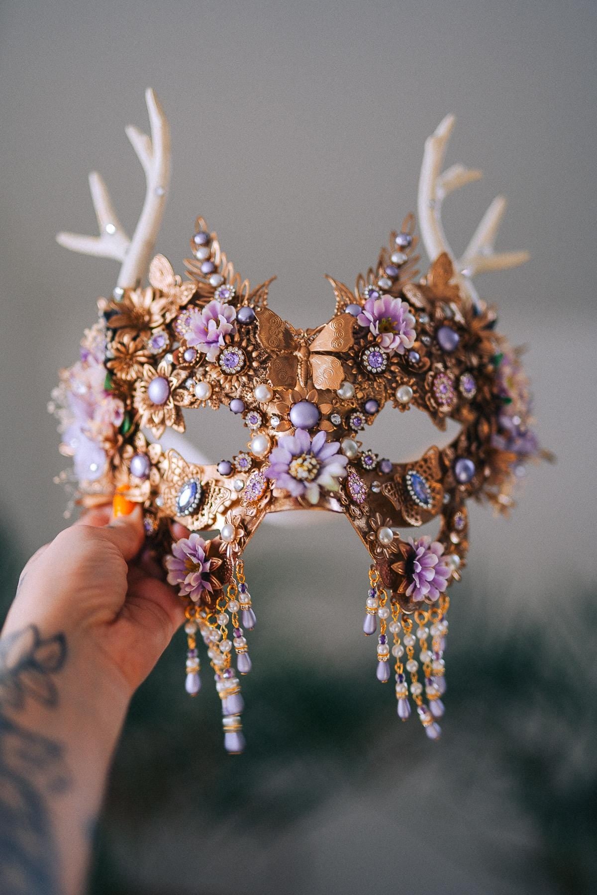 Golden Floral Solar Halo Crown Goddess Bride