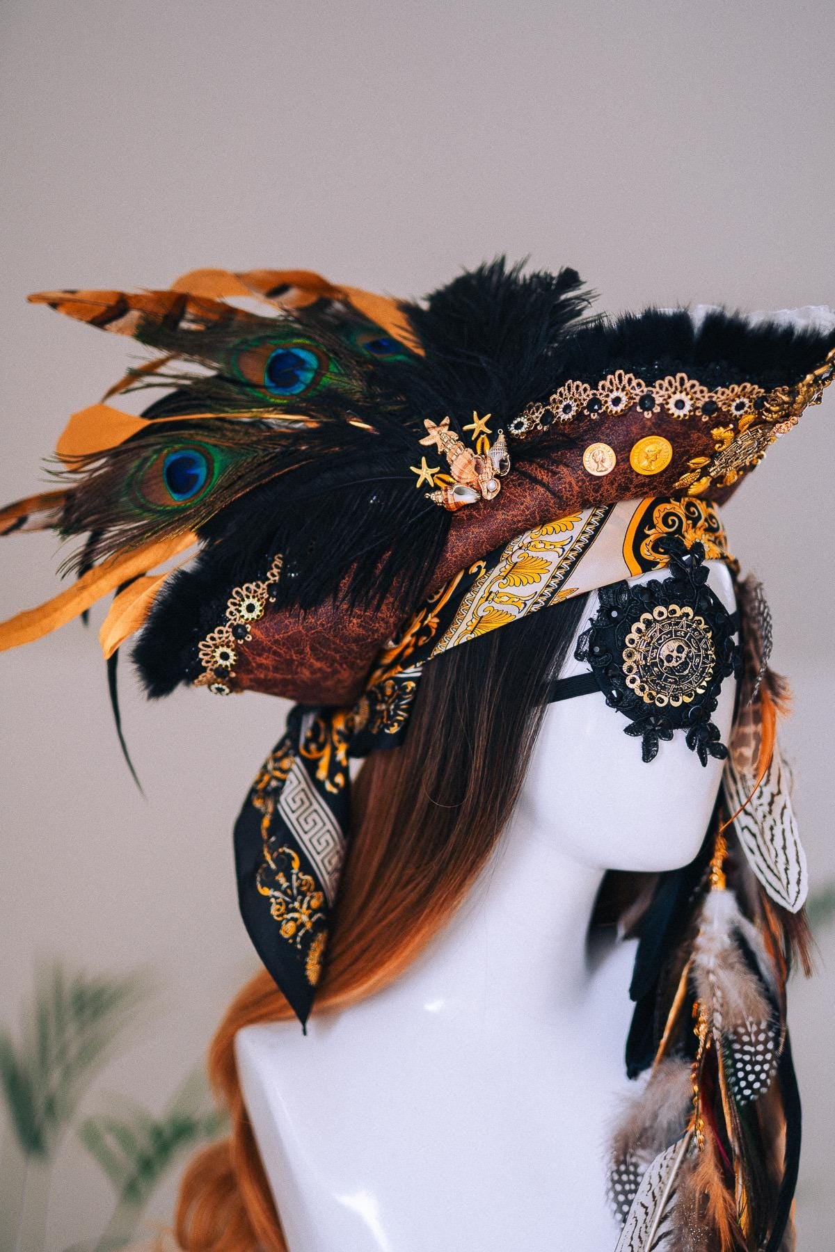 Pirate Gothic Eye Patch Skull Costume Accessory
