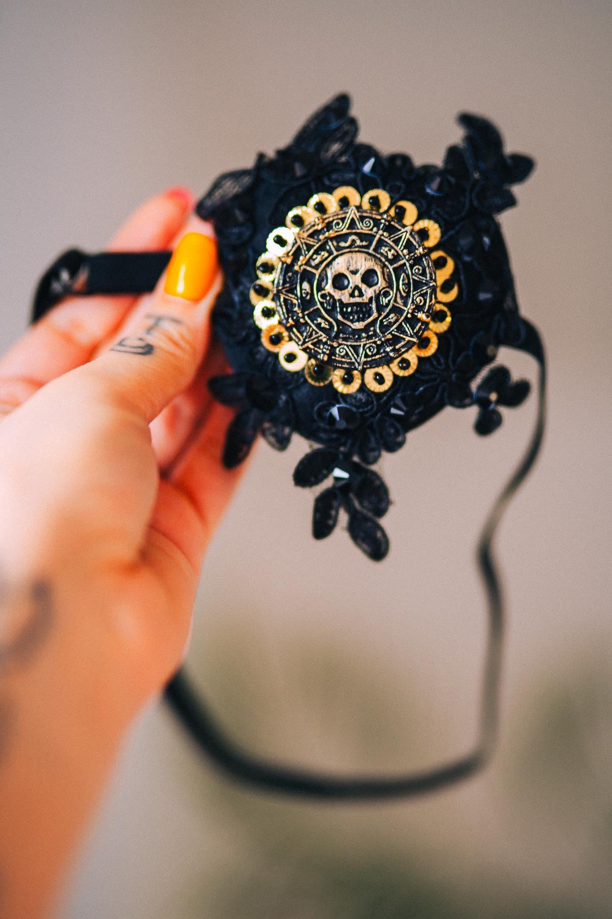 Pirate Gothic Eye Patch Skull Costume Accessory