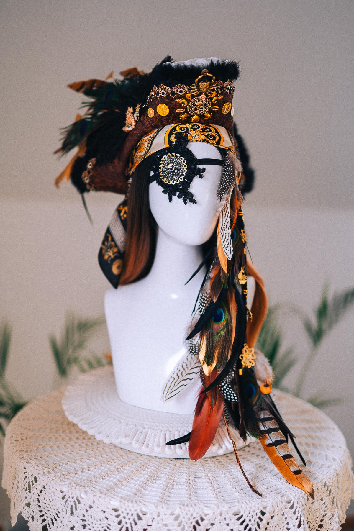 Pirate Gothic Eye Patch Skull Costume Accessory