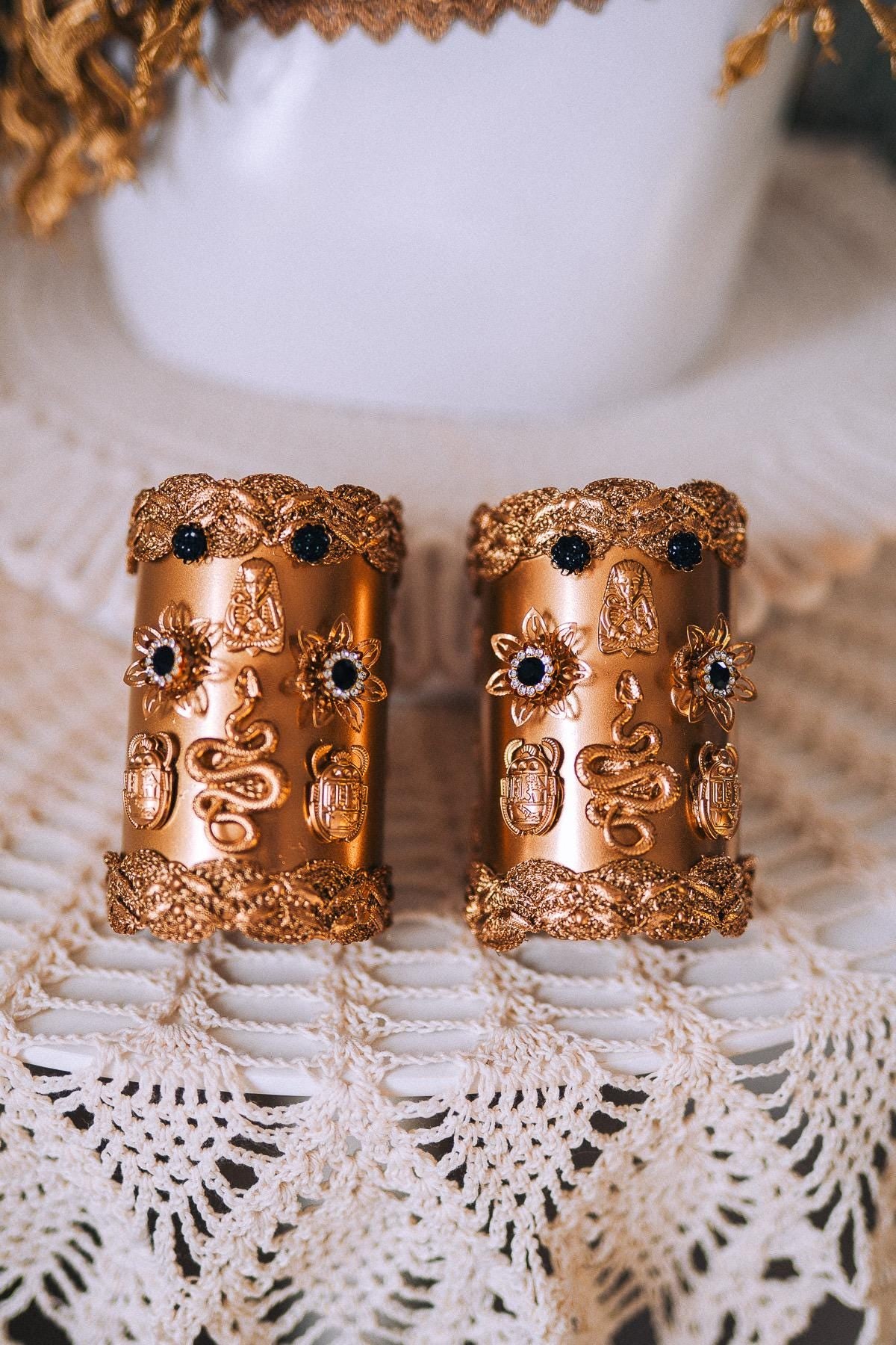 Royal Cleopatra Serpent Crown Gold Egyptian Goddess Headpiece Pearl Snake Tiara Festival Costume Accessory