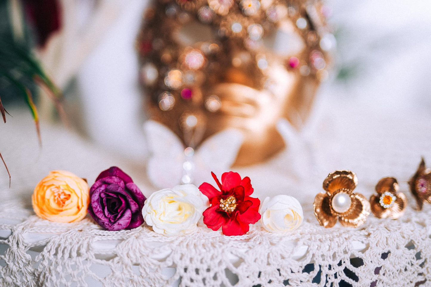 Floral Sunburst Halo Crown Goddess Set Headpiece