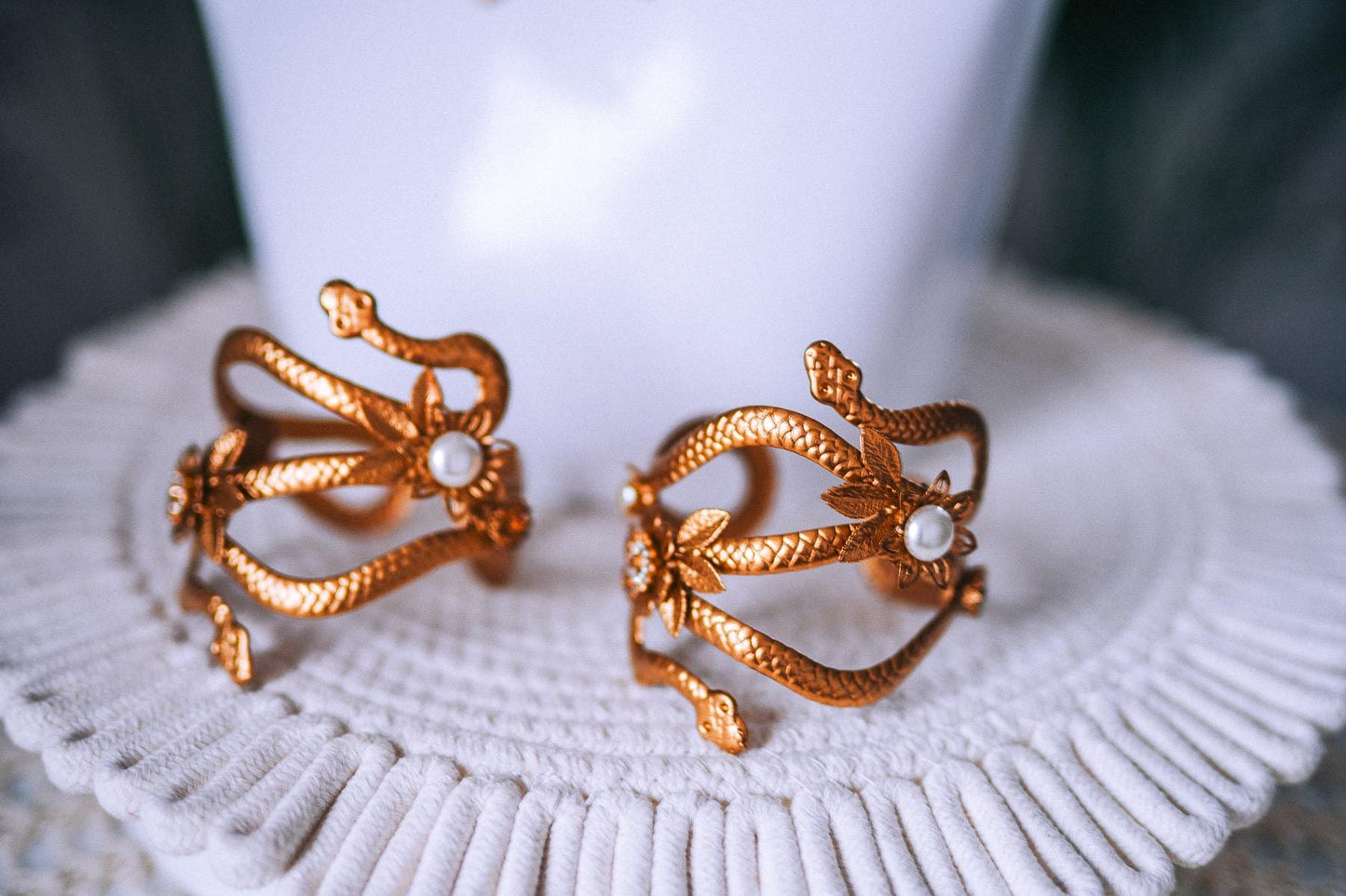 Cleopatra Royal Wrist Cuffs Gold Egyptian Goddess Jewelry