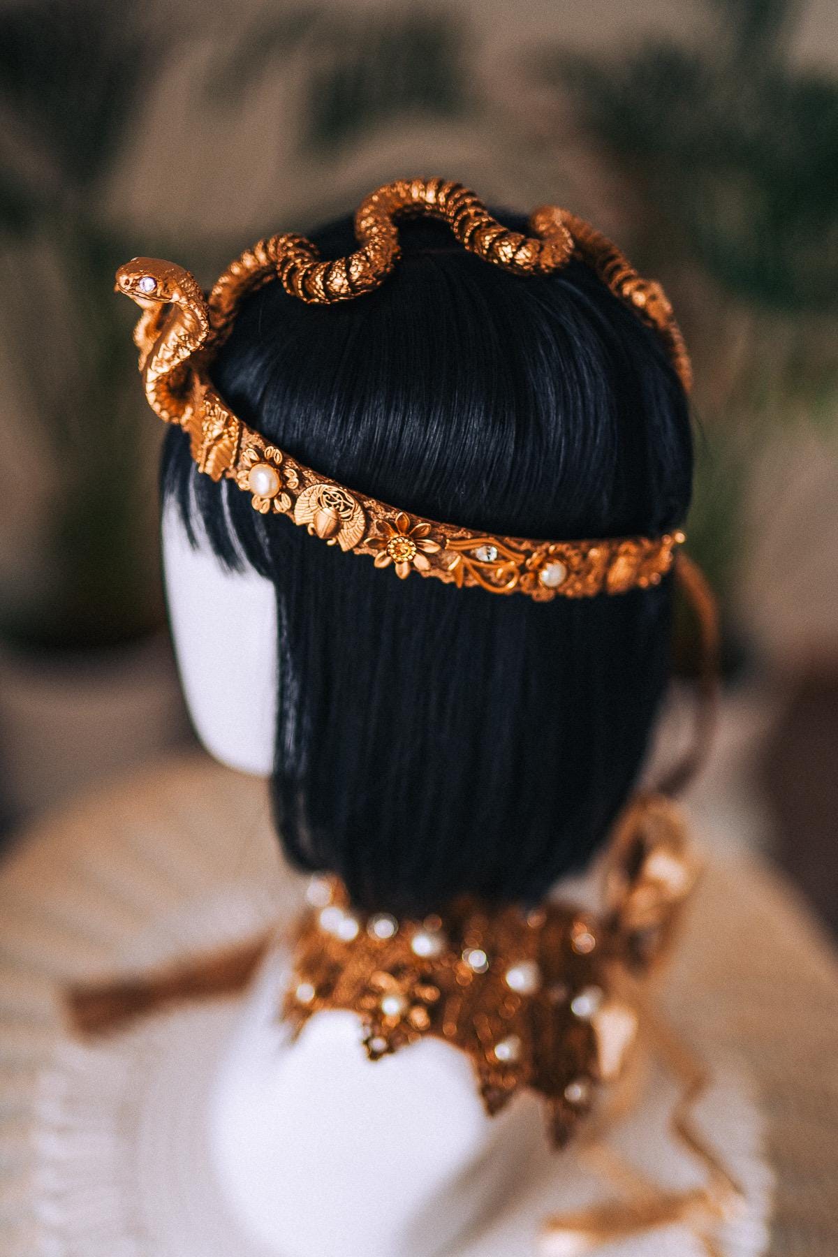 Cleopatra Solar Collar Gold Egyptian Goddess Necklace