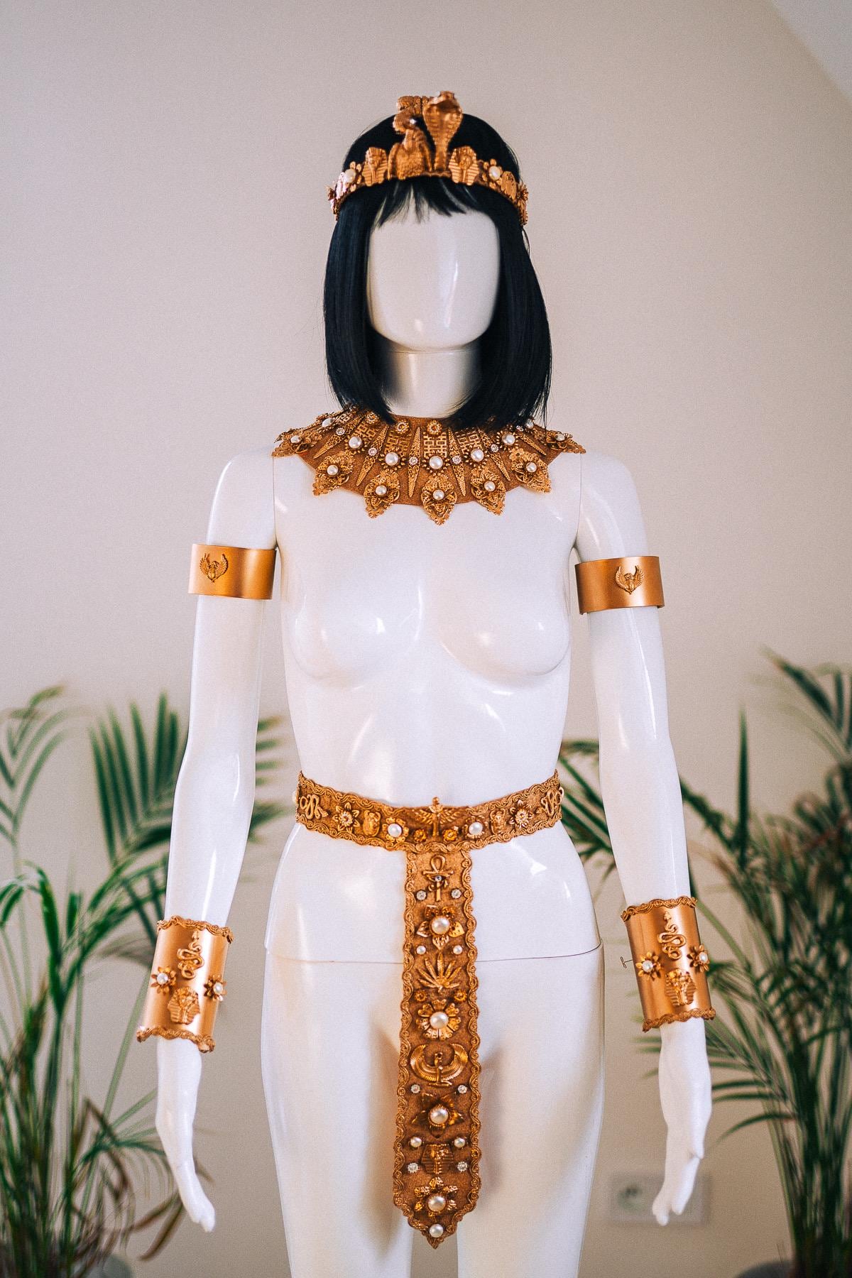 Cleopatra Solar Collar Gold Egyptian Goddess Necklace