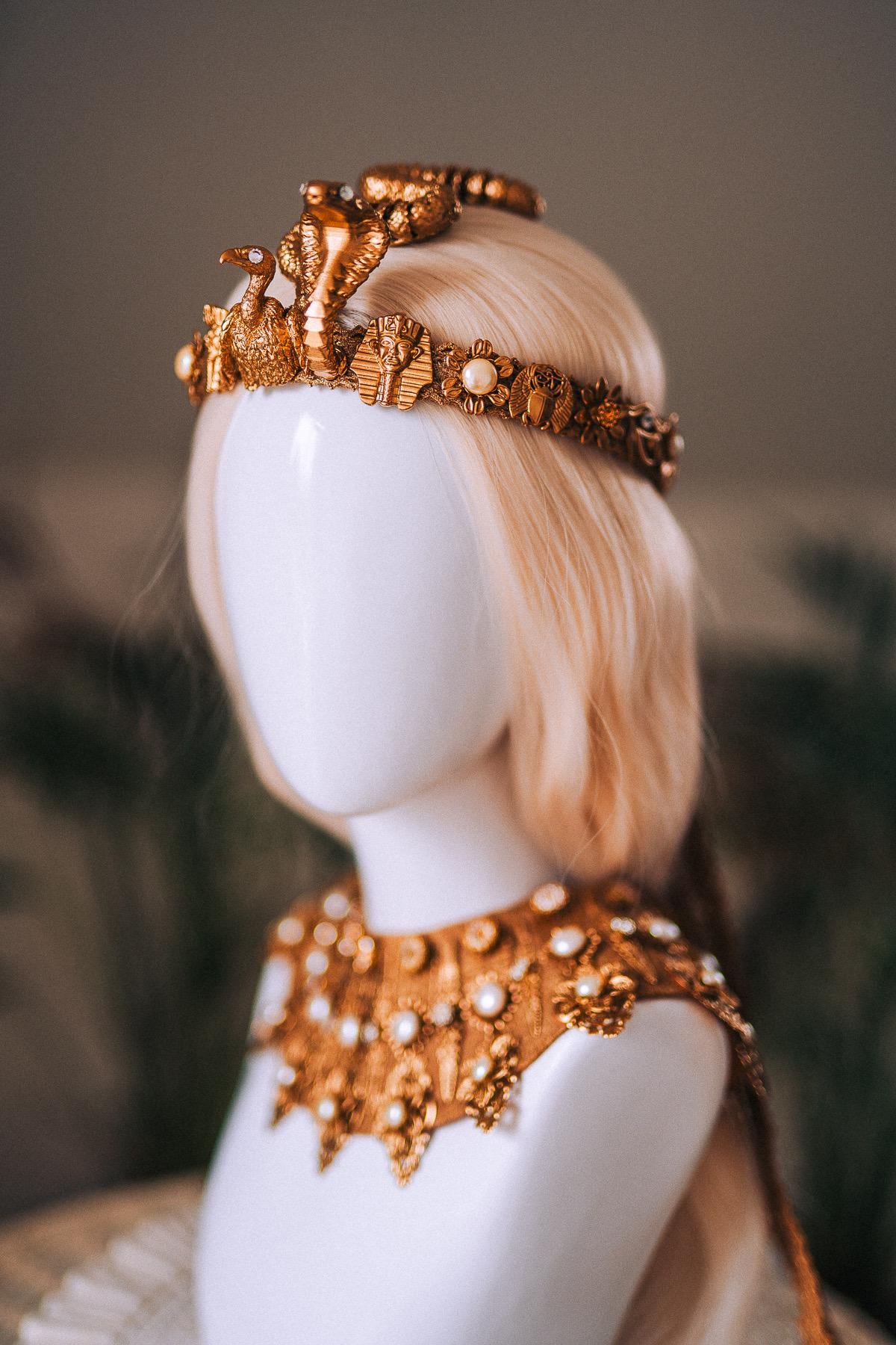 Cleopatra Serpent Upper Arm Cuffs Gold Egyptian Goddess Jewelry