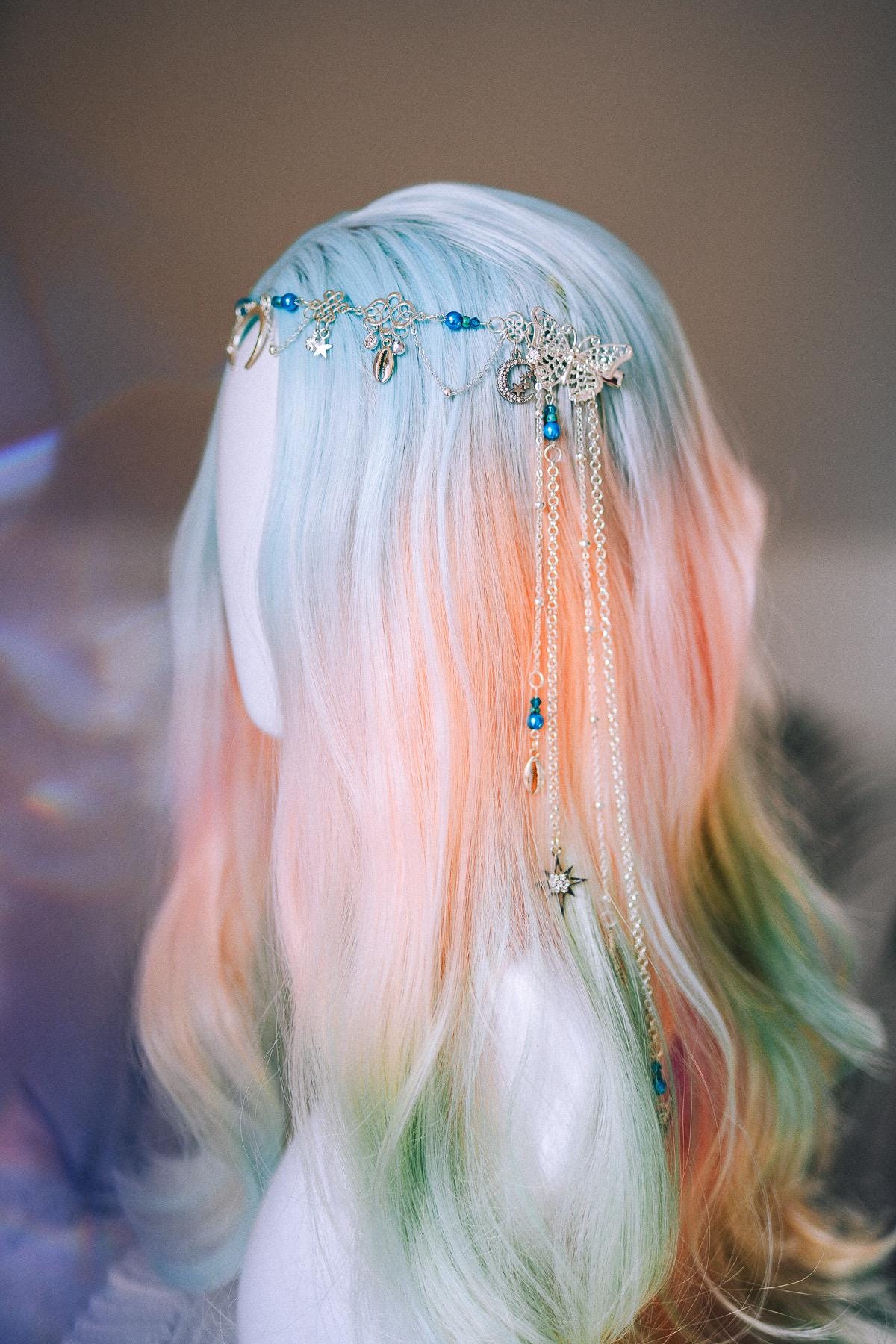 Moon Goddess Butterfly Hair Chain Headpiece