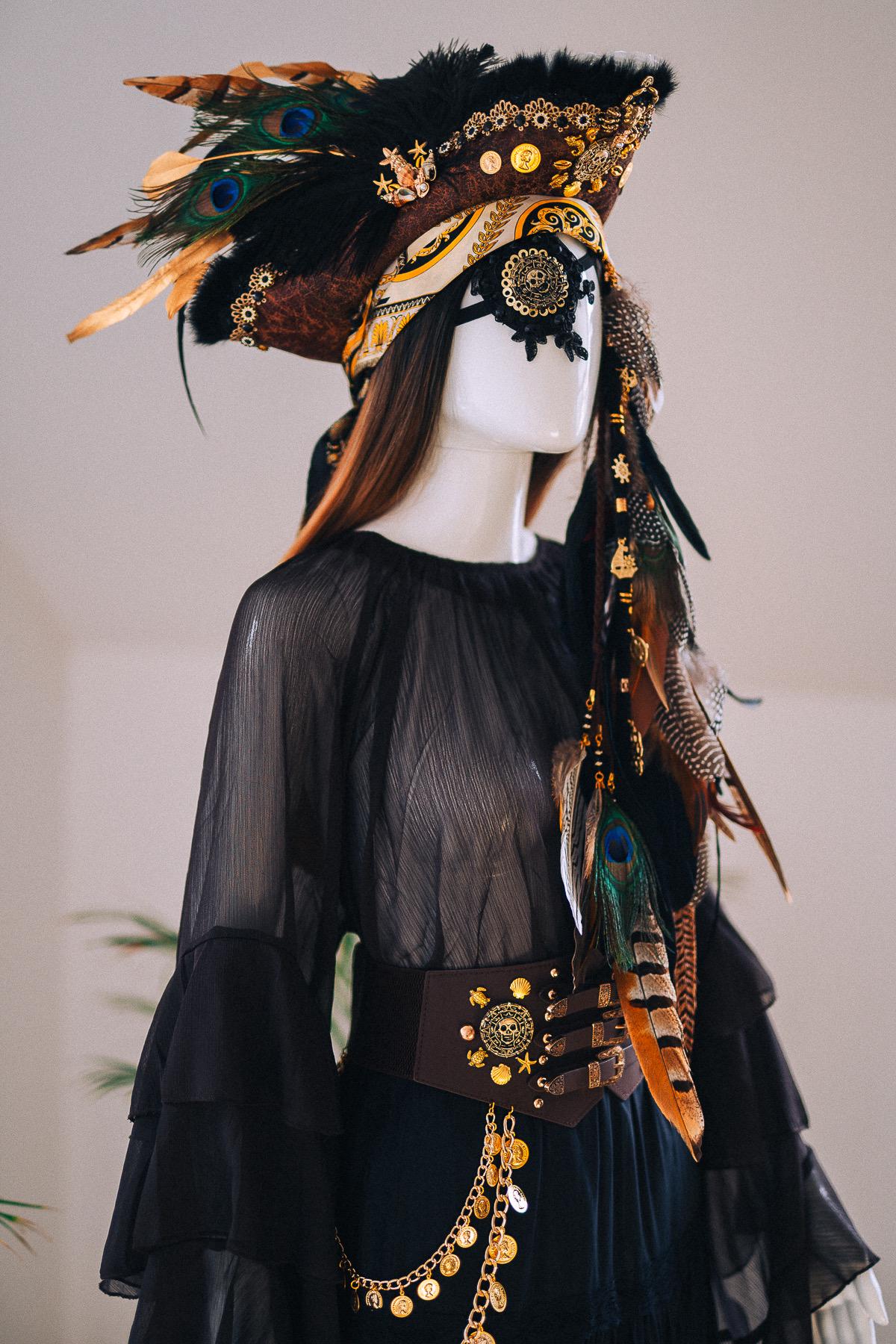 Pirate Gothic Eye Patch Skull Costume Accessory