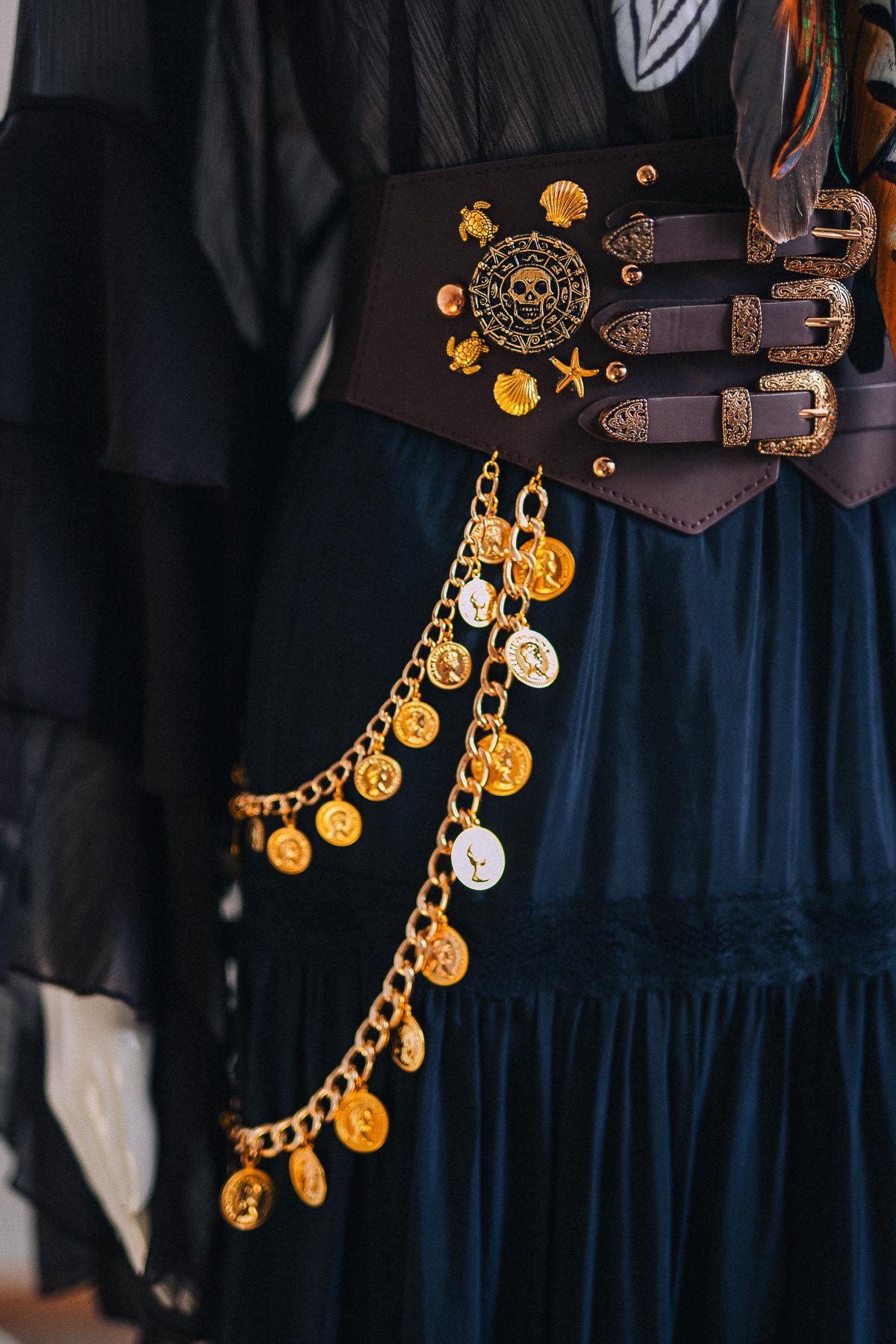 Pirate Gothic Belt Skull Costume Accessory