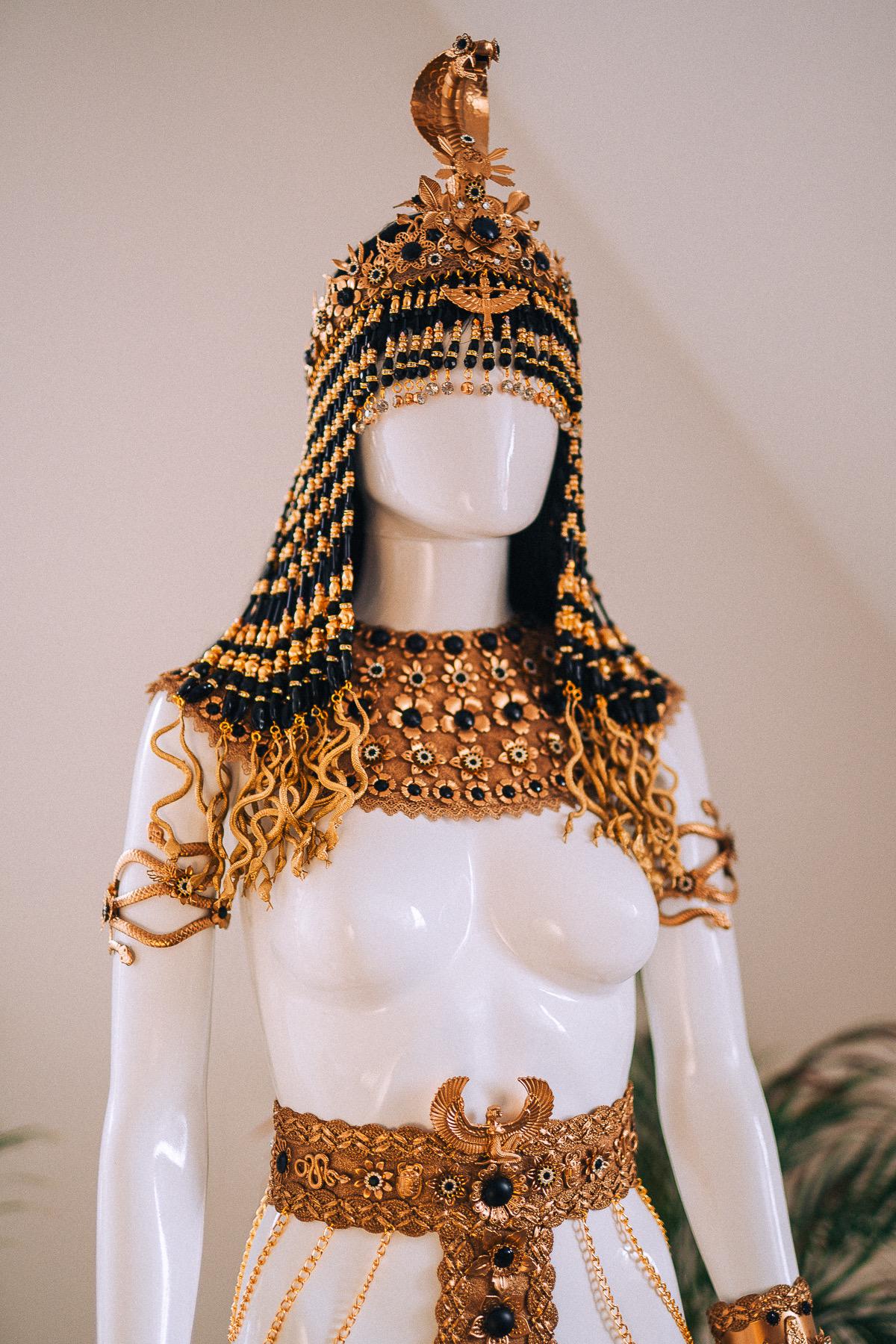 Cleopatra Black Pearl Goddess Belt Egyptian Solar Waistpiece