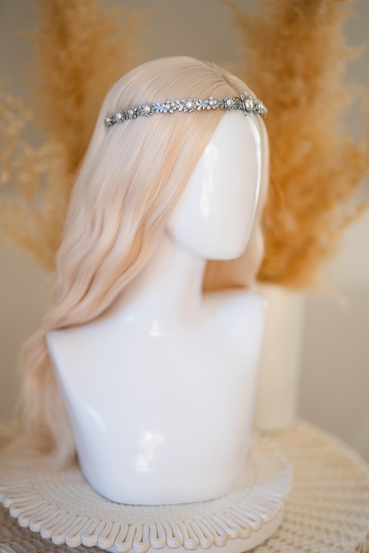 Silver Pearl Wedding Tiara