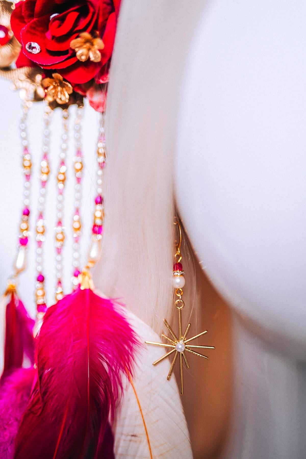 Floral Sunburst Halo Crown Goddess Set Headpiece