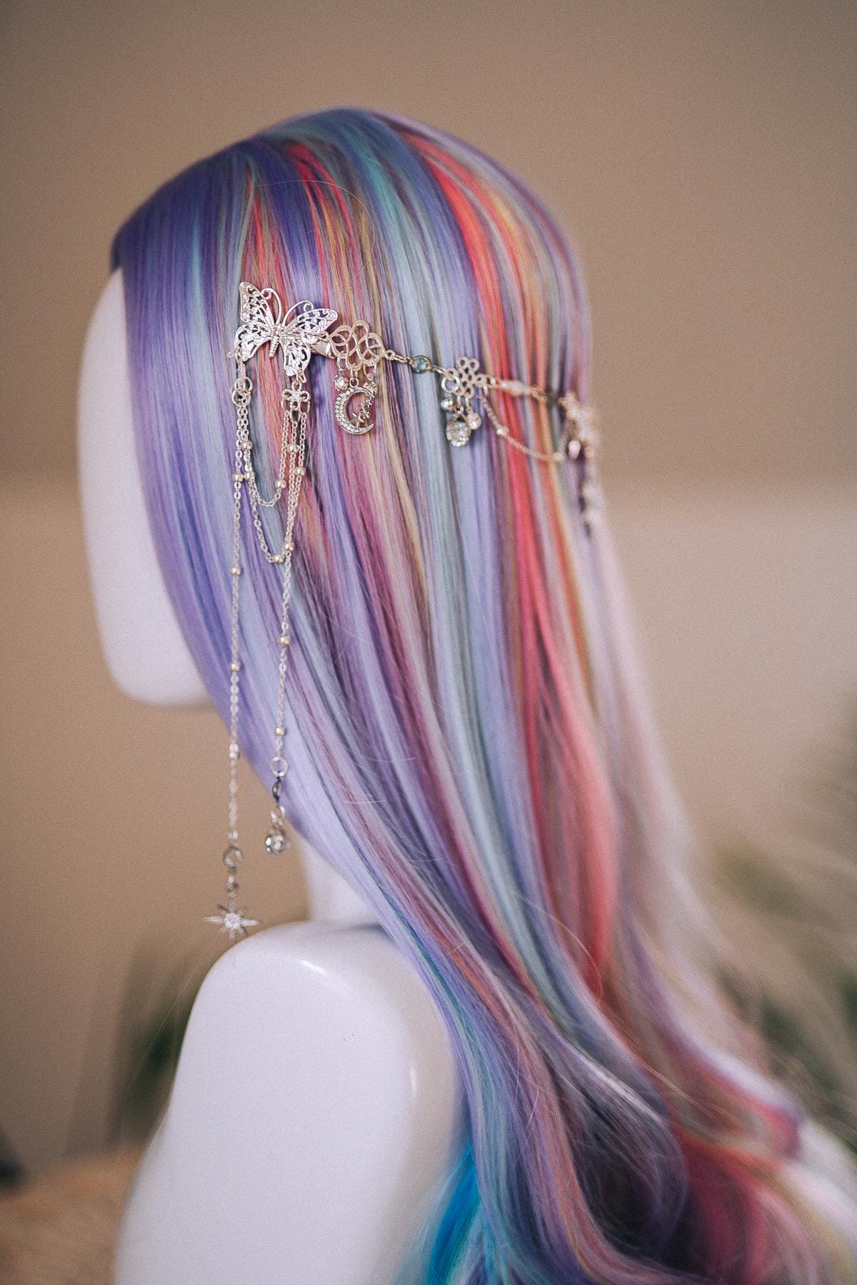 Celestial Star Butterfly Hair Chain Headpiece