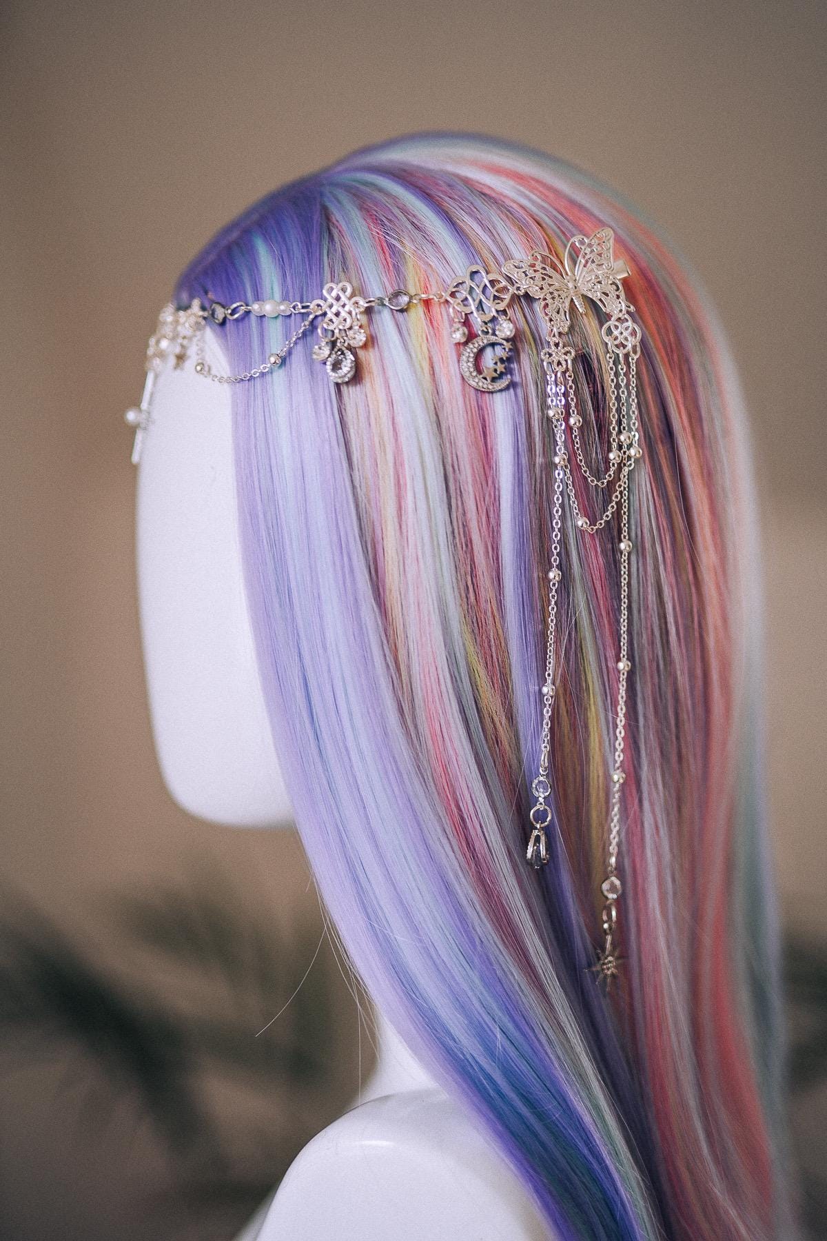 Celestial Star Butterfly Hair Chain Headpiece
