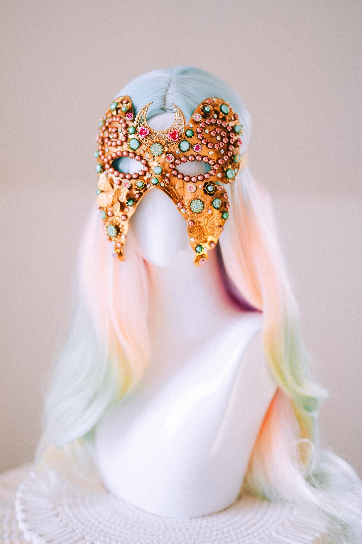 Butterfly Floral Halo Crown Gold Flower Goddess Headpiece Festival Wedding Statement Crown