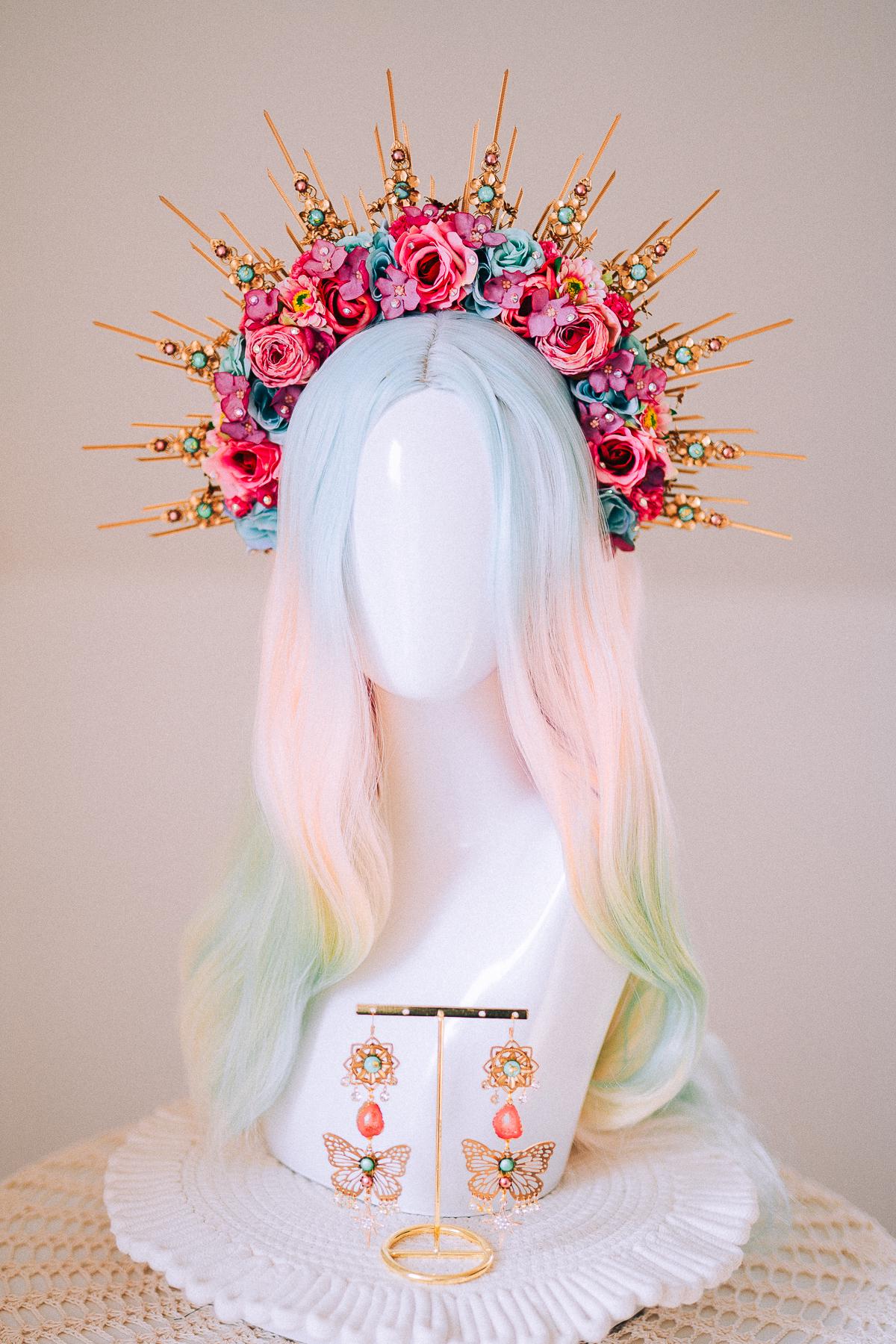 Butterfly Statement Earrings Gold Crystal Masquerade Festival Jewelry