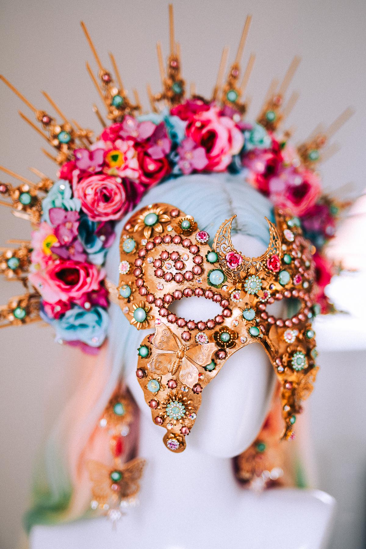 Butterfly Statement Earrings Gold Crystal Masquerade Festival Jewelry