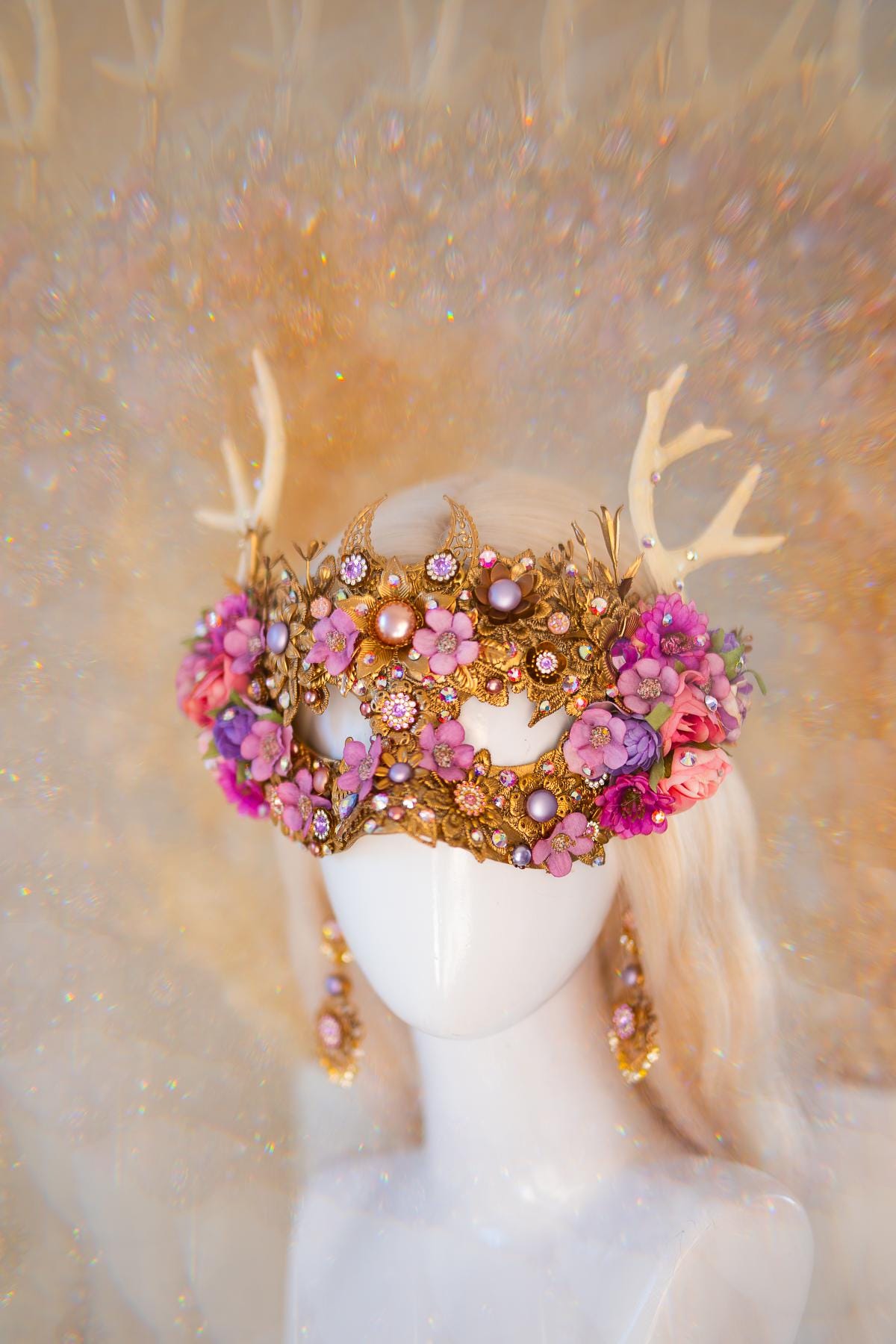 Aurora Blossom Antler Mask