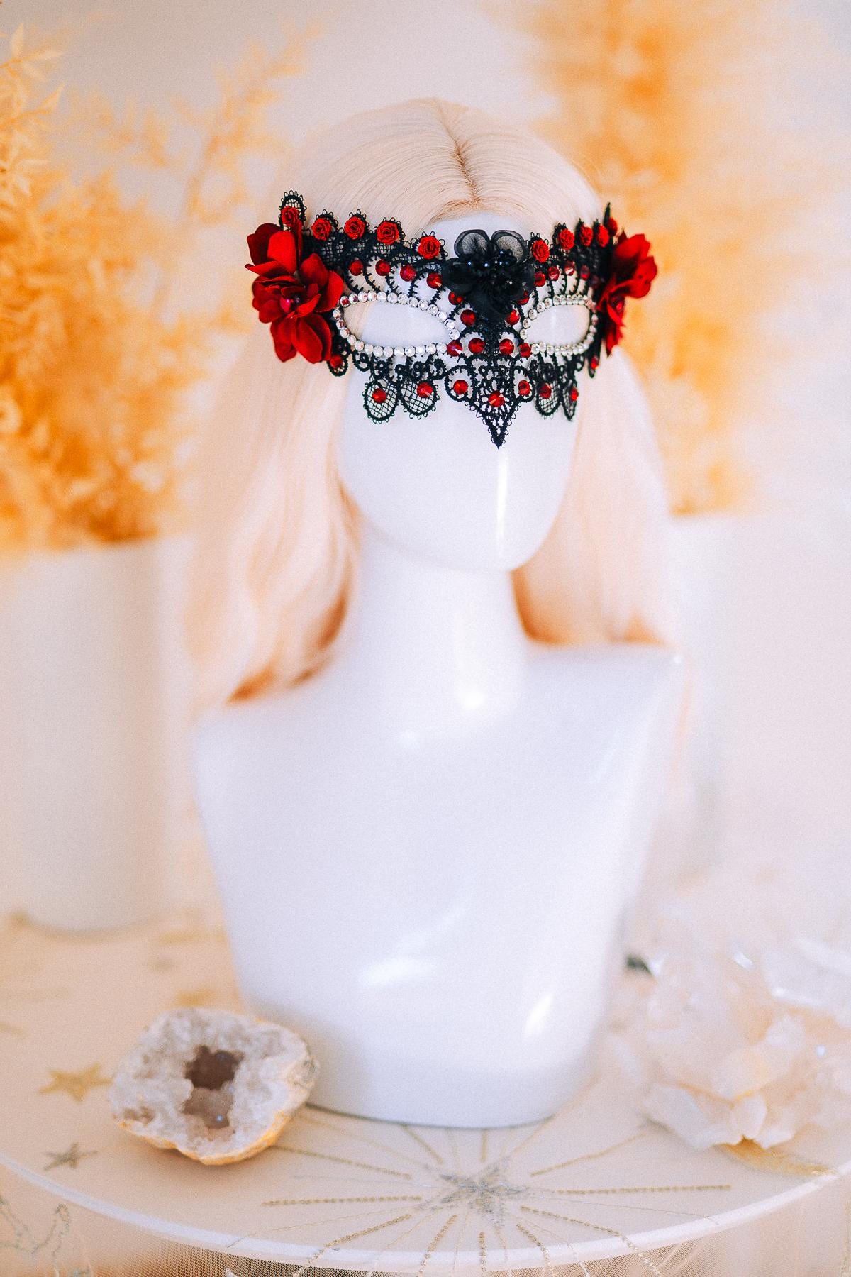 Burgundy Gold Crown Sunburst Tiara Masquerade Queen Headpiece