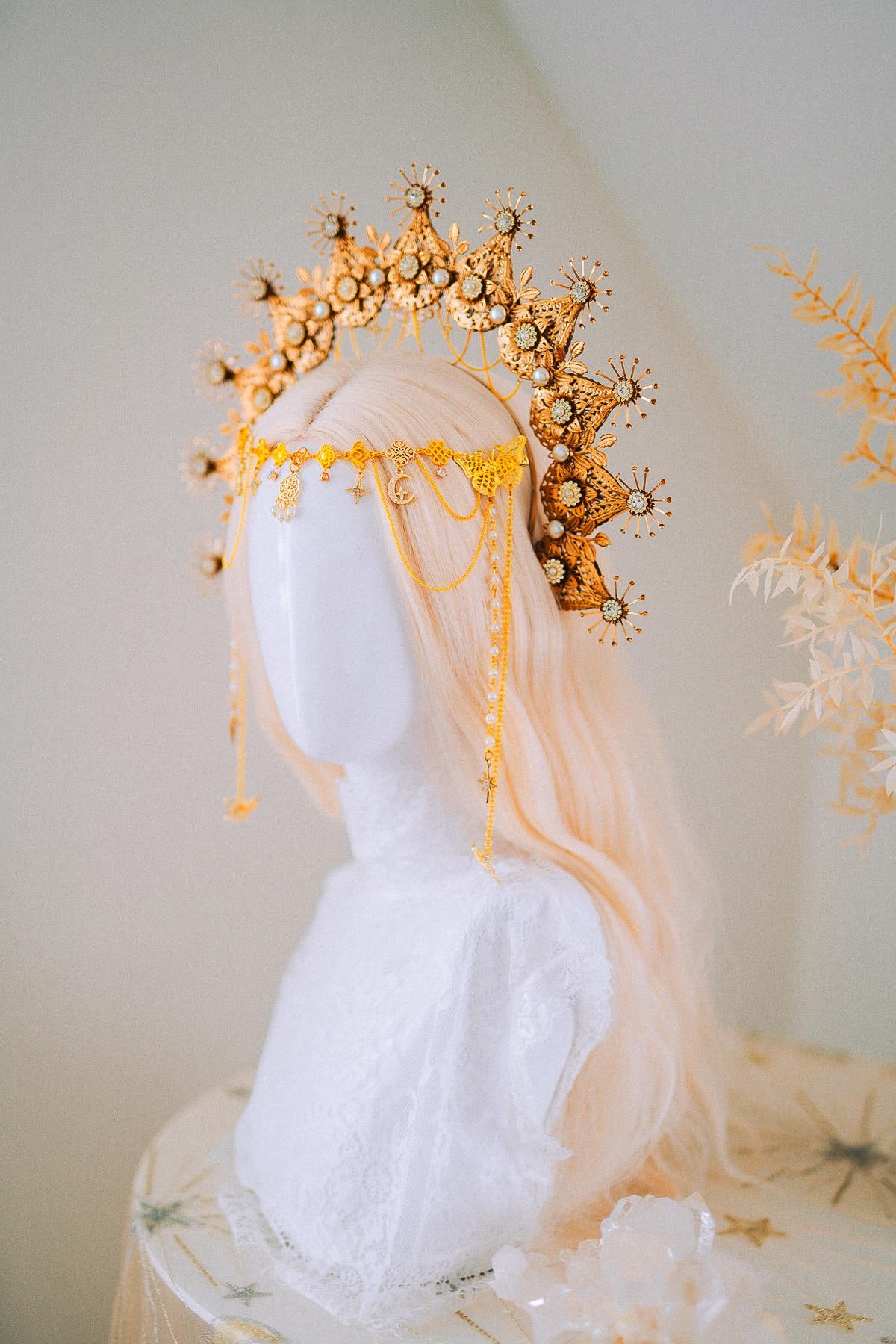 Golden Butterfly Hair Clips Celestial Bridal Hair Accessories Festival Headpiece