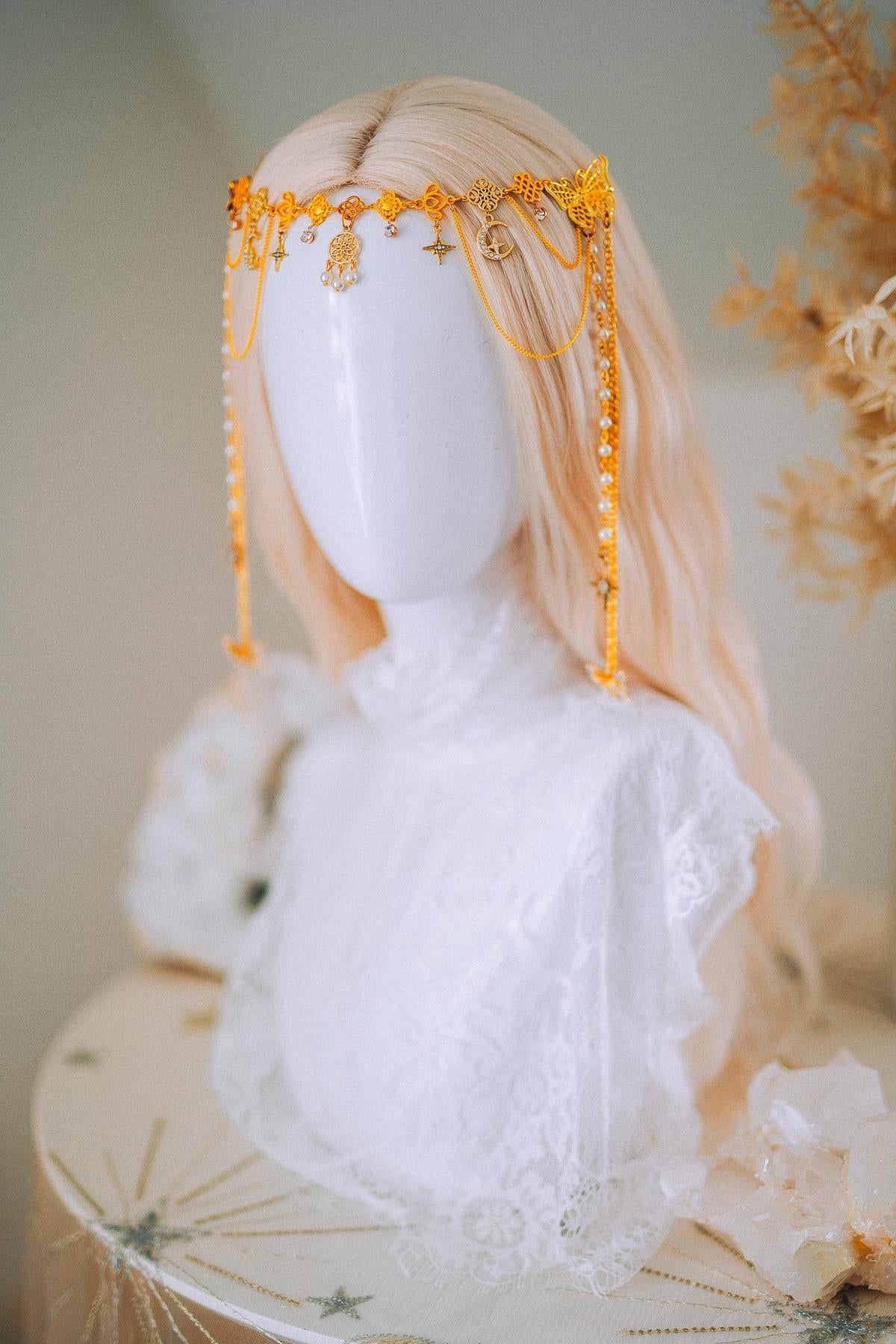 Golden Butterfly Hair Clips Celestial Bridal Hair Accessories Festival Headpiece