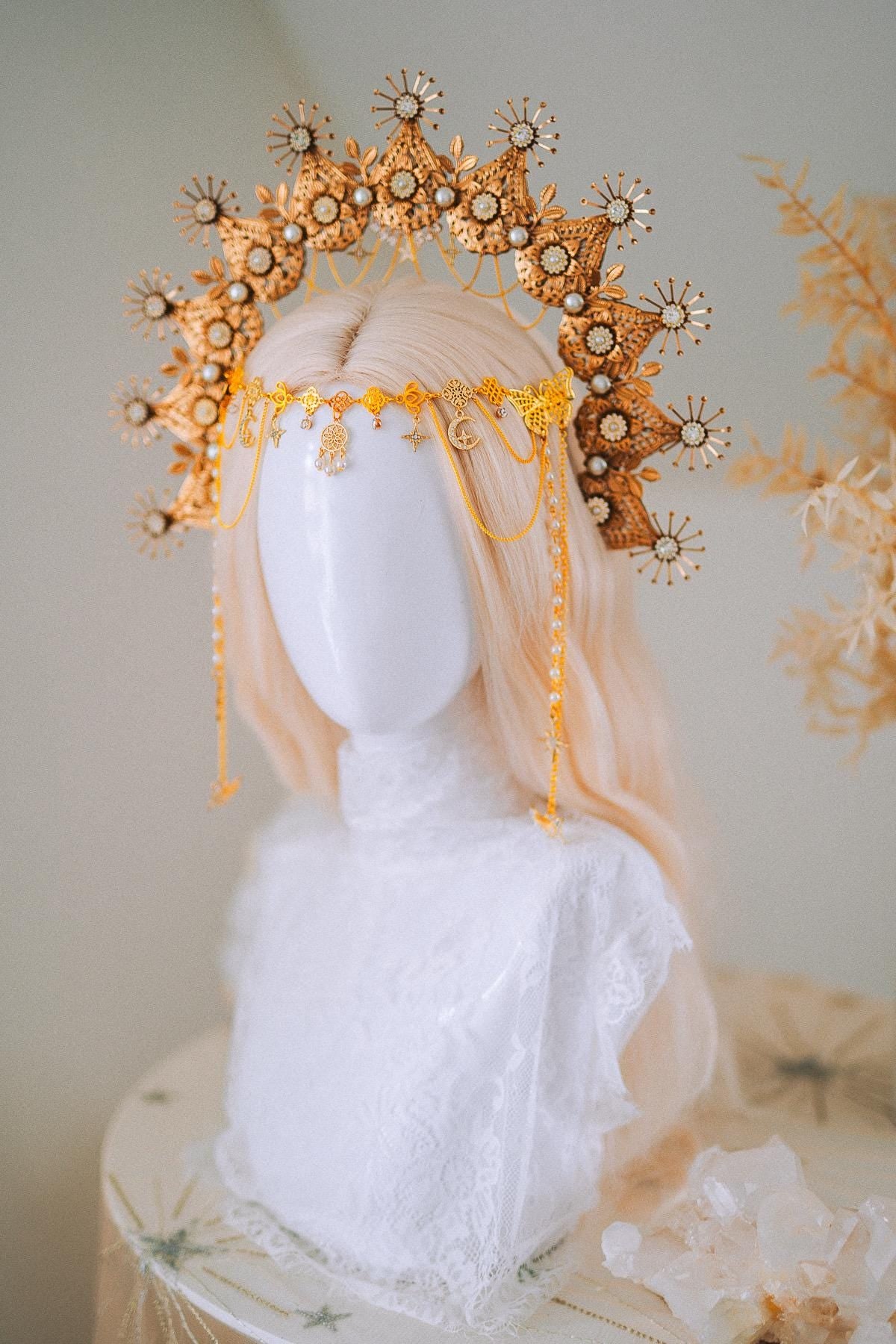 Golden Butterfly Hair Clips Celestial Bridal Hair Accessories Festival Headpiece