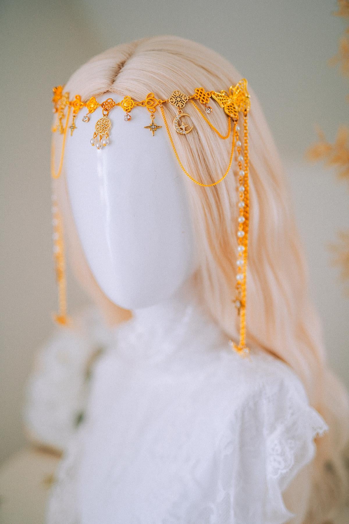 Golden Butterfly Hair Clips Celestial Bridal Hair Accessories Festival Headpiece