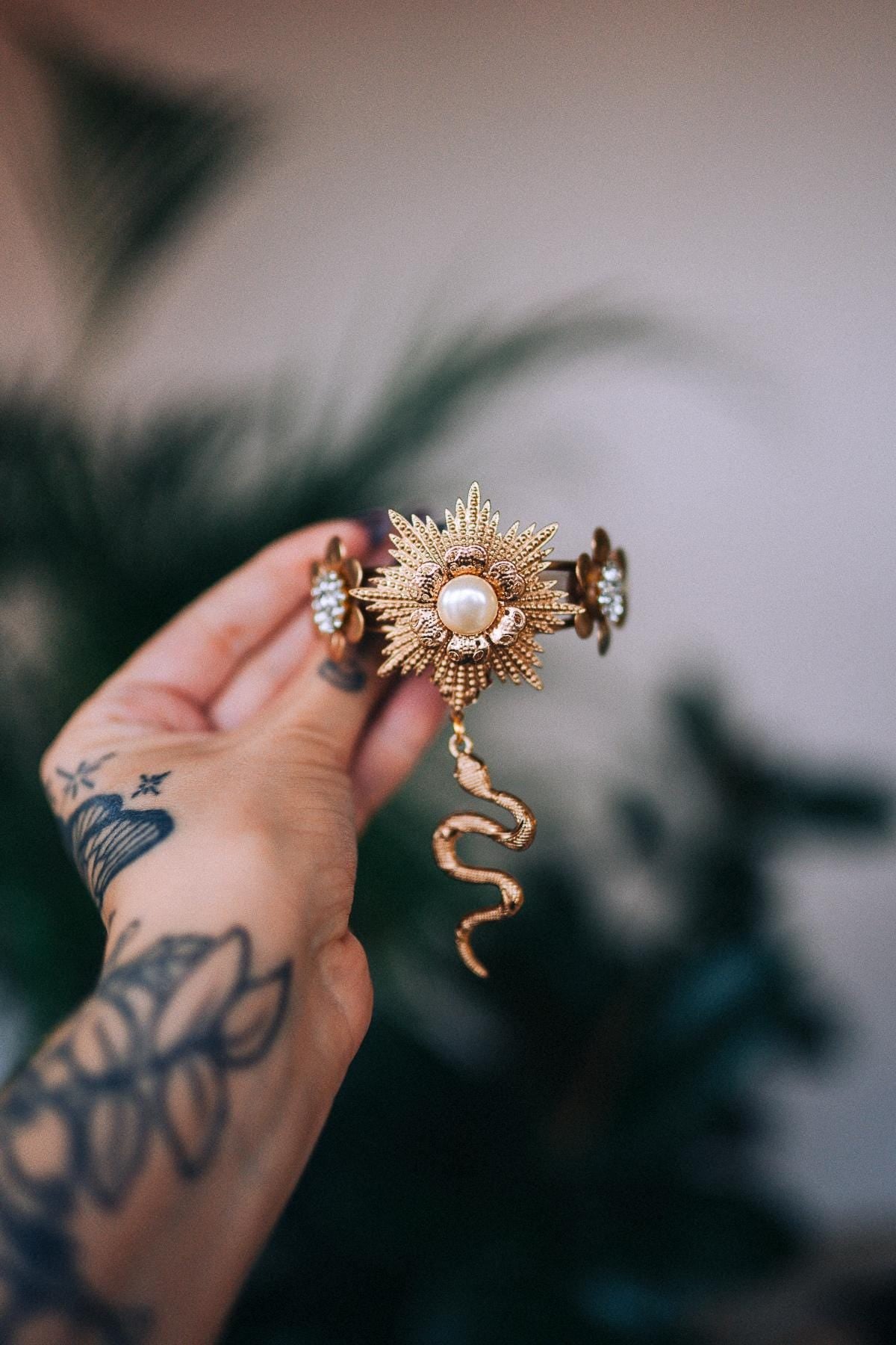 Cleopatra Bracelet Gold Egyptian Statement Jewelry