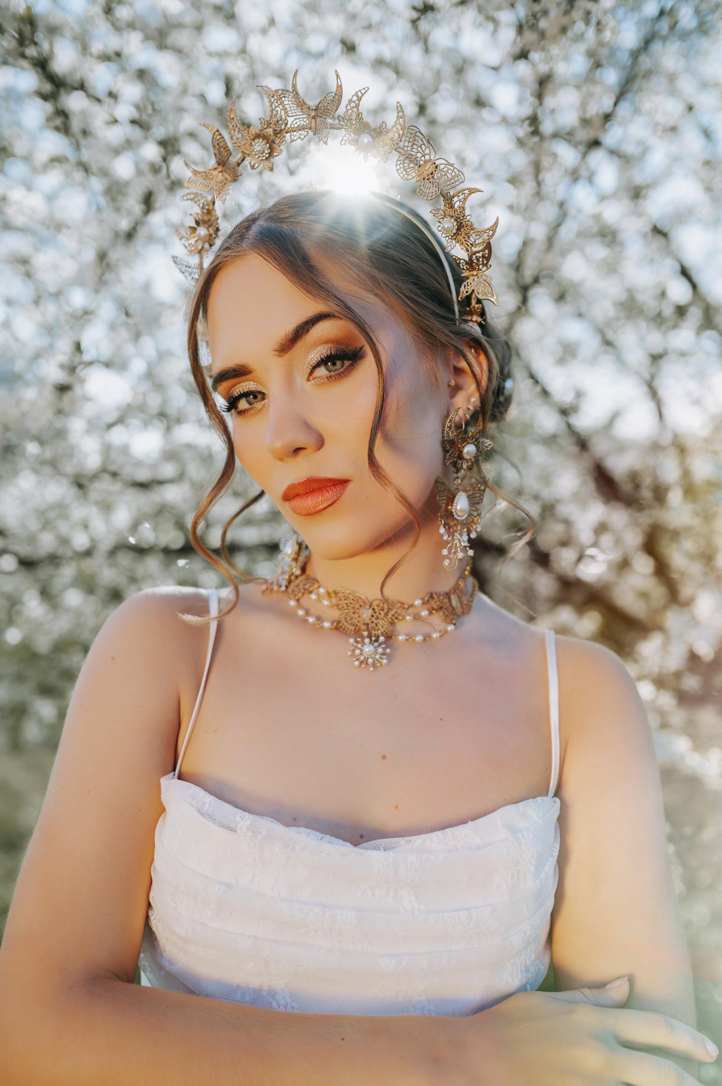 Bridal Necklace Gold Pearl Wedding Jewelry