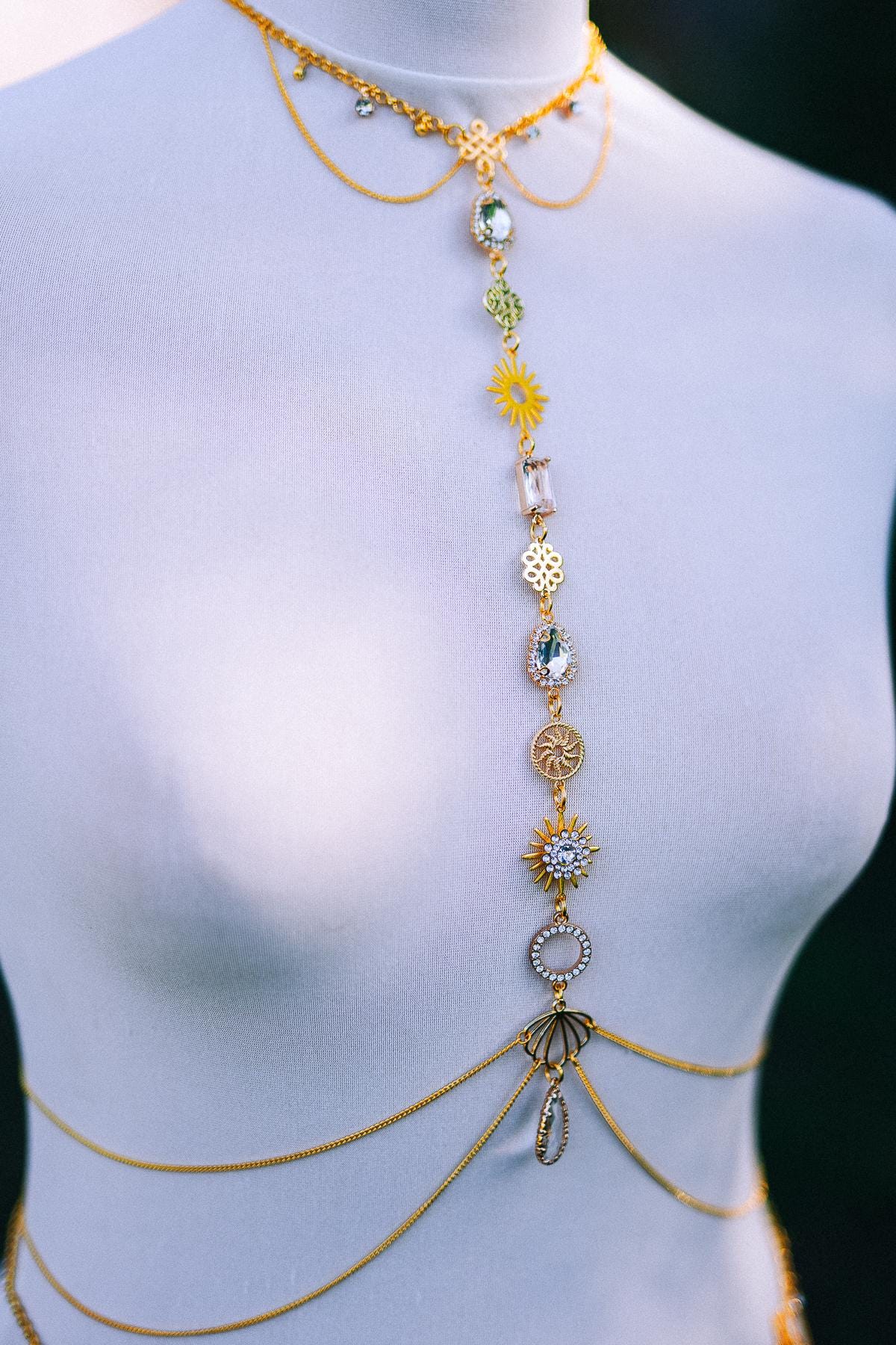 Gold Waist Chain Belt Celestial Body Jewelry Festival Goddess Chain Belt