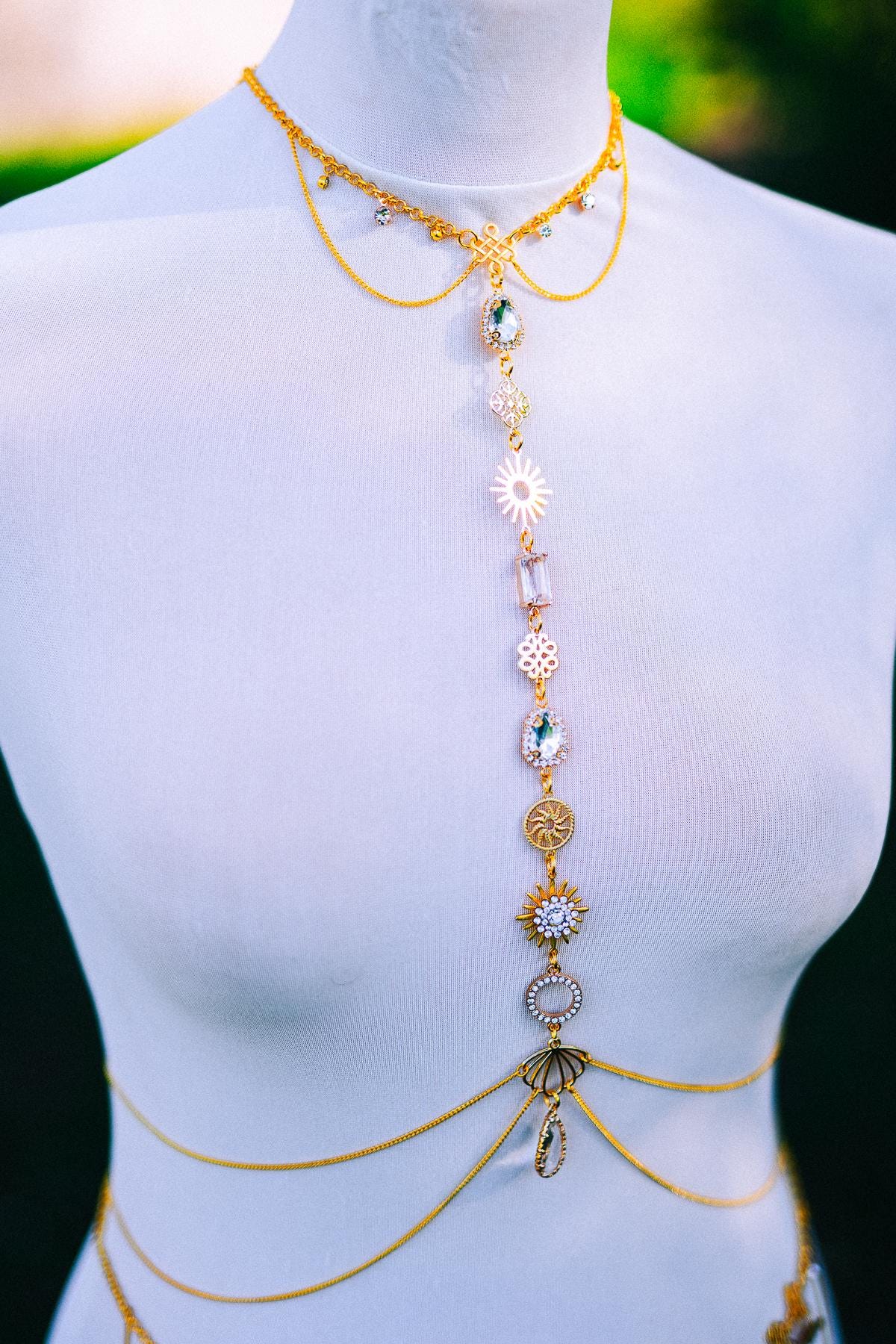 Gold Waist Chain Belt Celestial Body Jewelry Festival Goddess Chain Belt